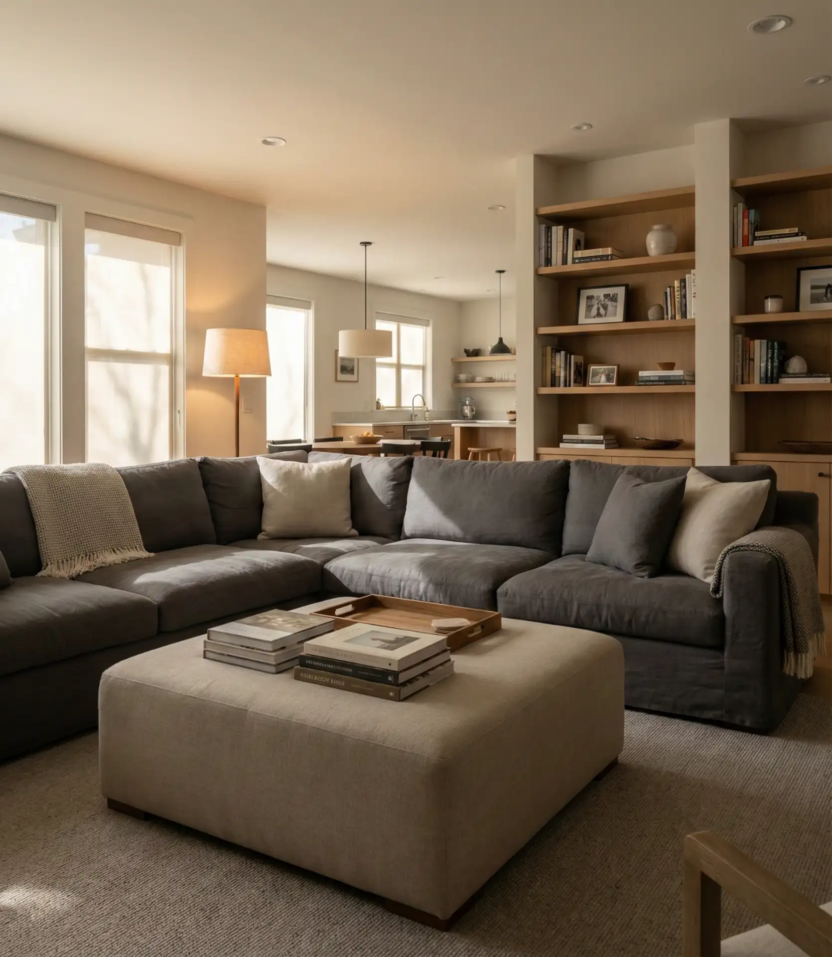 Layout with L-Shaped Sectional and Ottoman 2