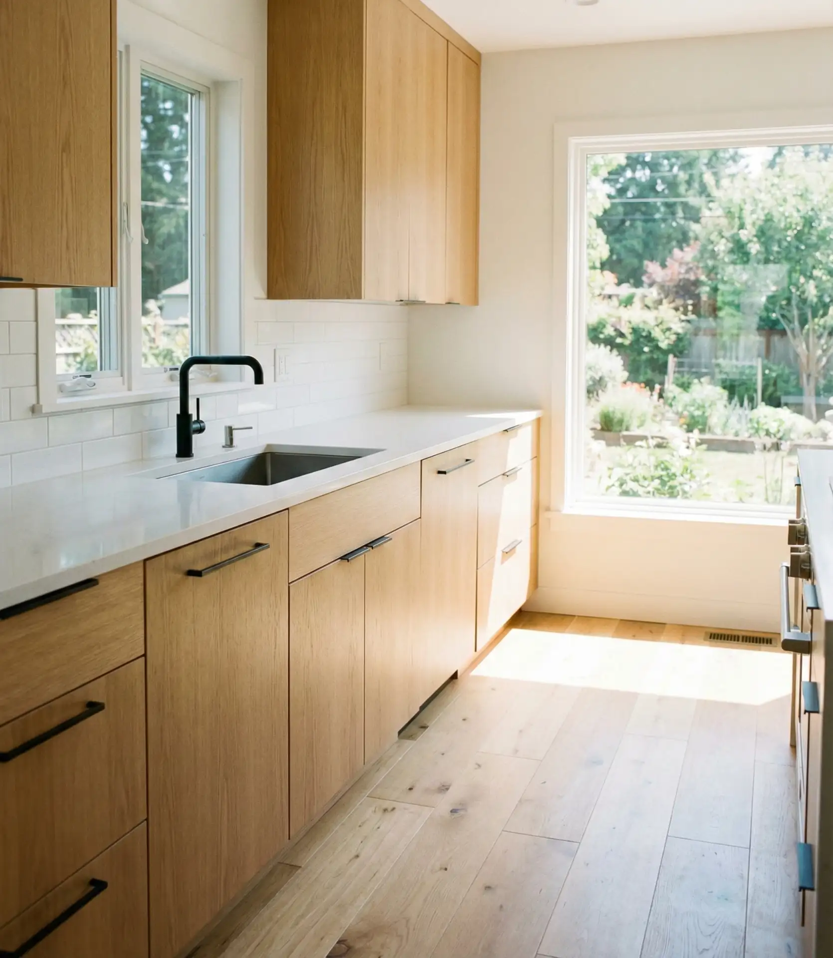 Light Oak Cabinets with Minimalist Hardware 1