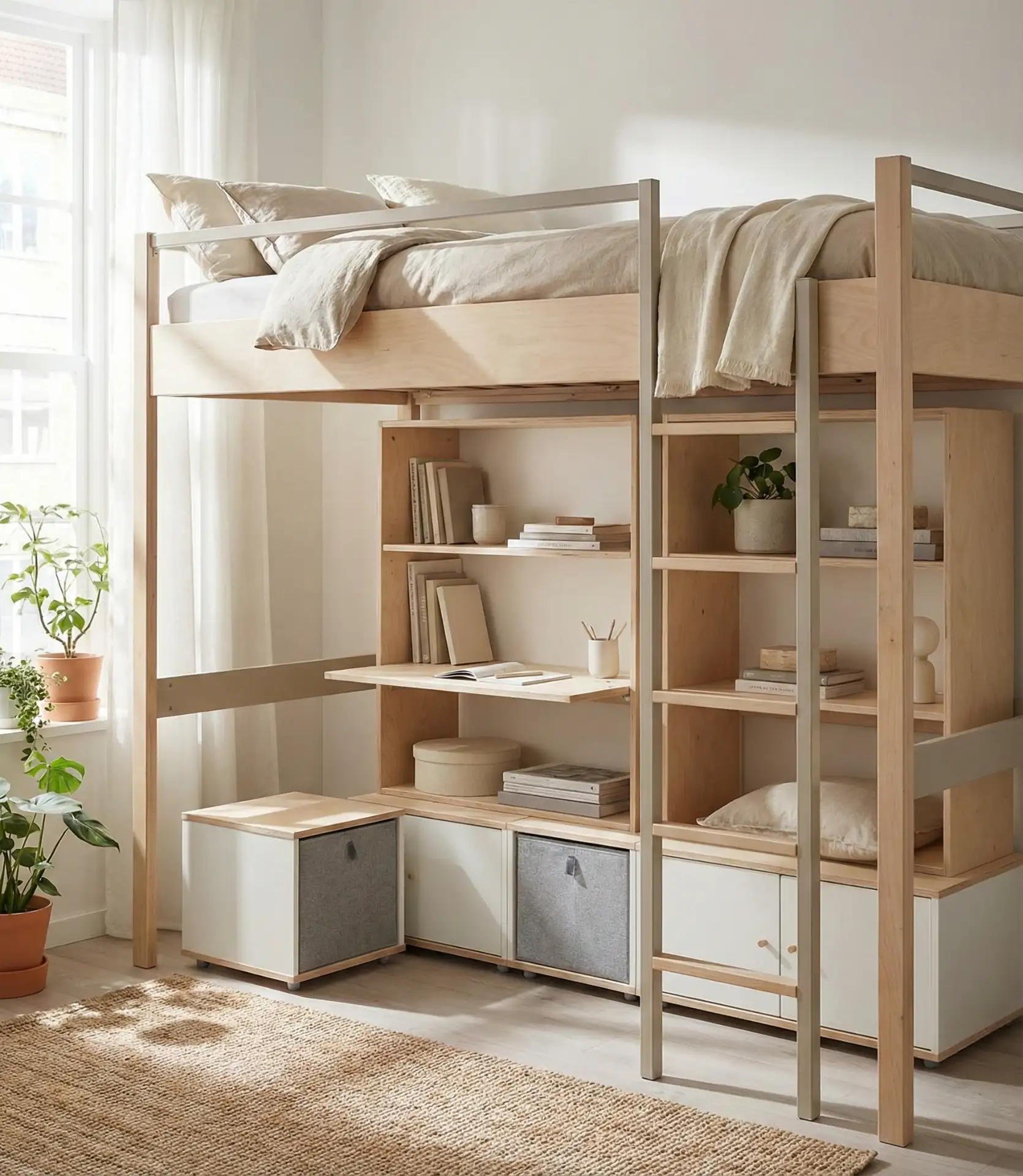 Loft Bed for Small Rooms Space Saving Space 2