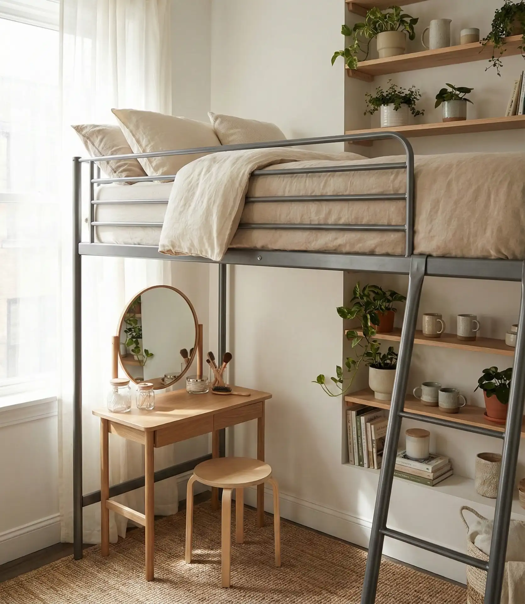 Loft Bed for Small Rooms Teenagers Aesthetic 1