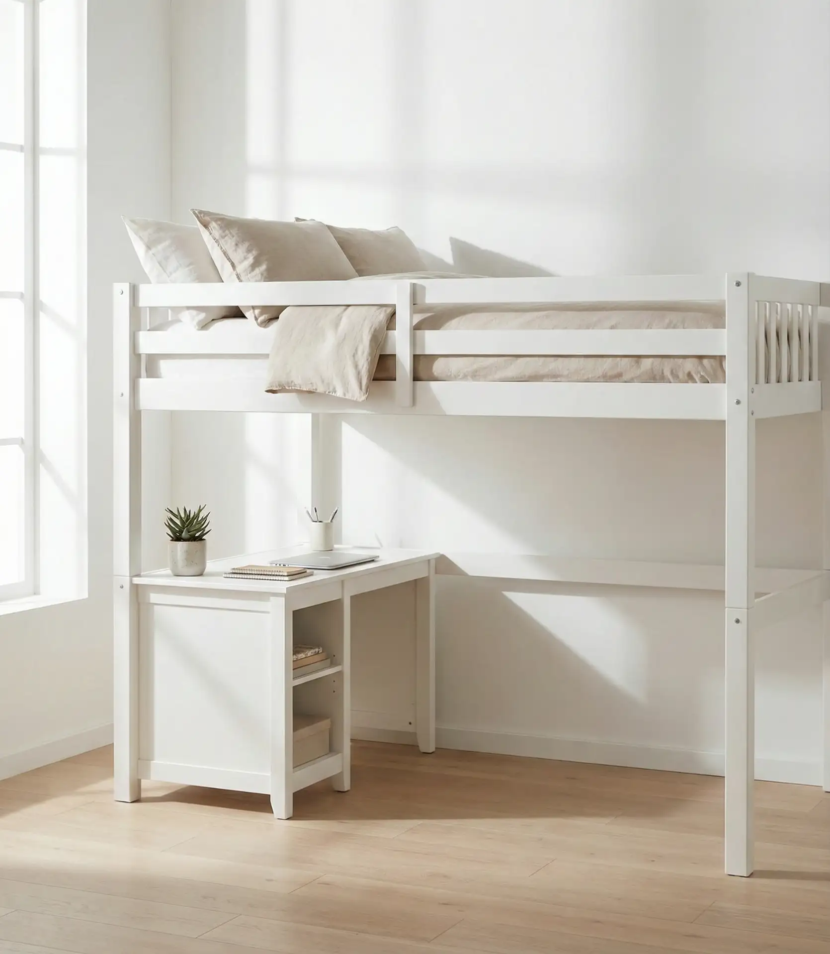 Loft Bed with Built-In Desk for Teens 1