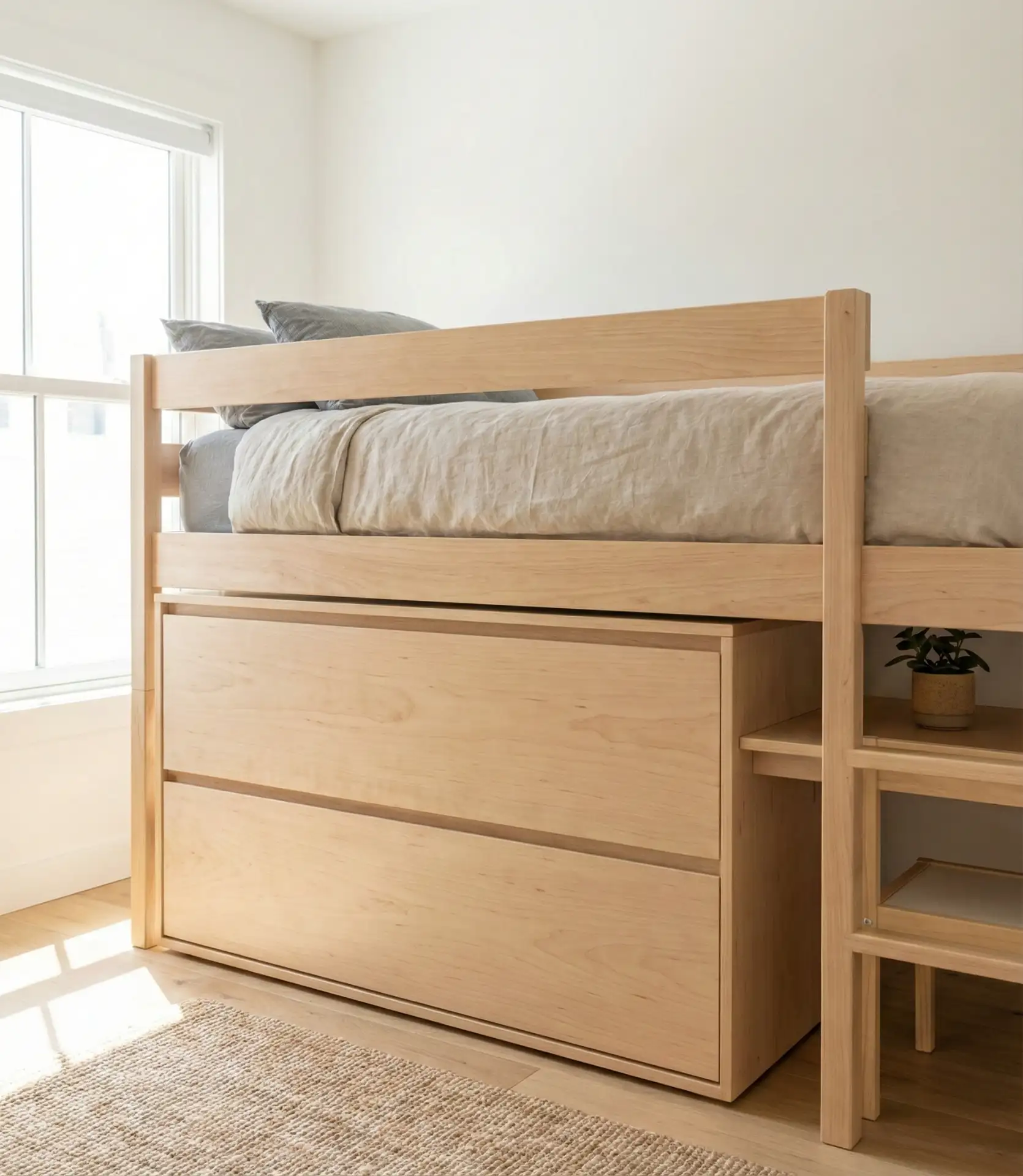 Loft Bed with Built-In Storage Drawers 2