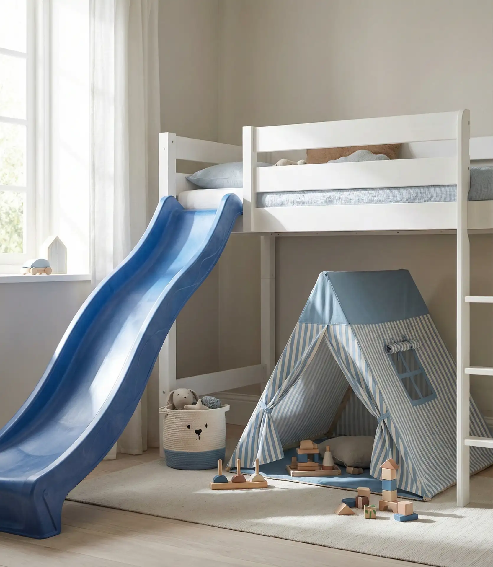 Loft Bed with Slide for Kids 1