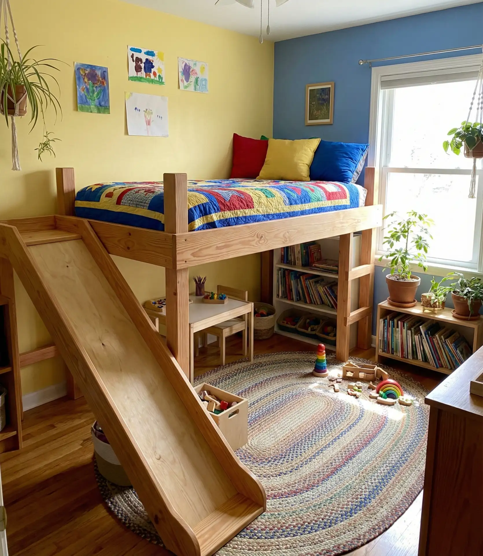Loft Bed with Slide for Kids 2