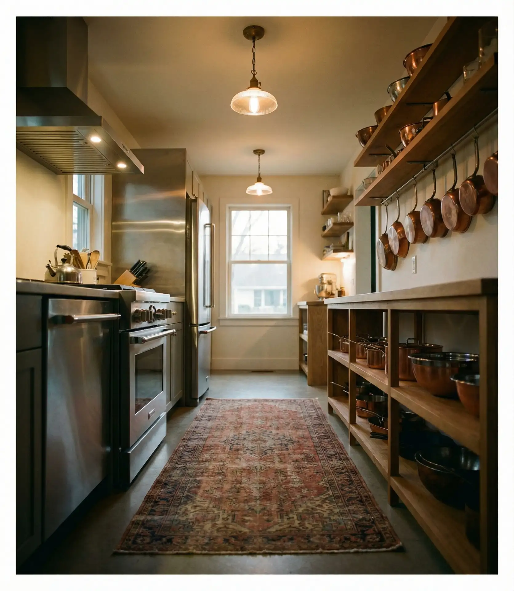 Long Galley Kitchen with Extended Counter Runs 1