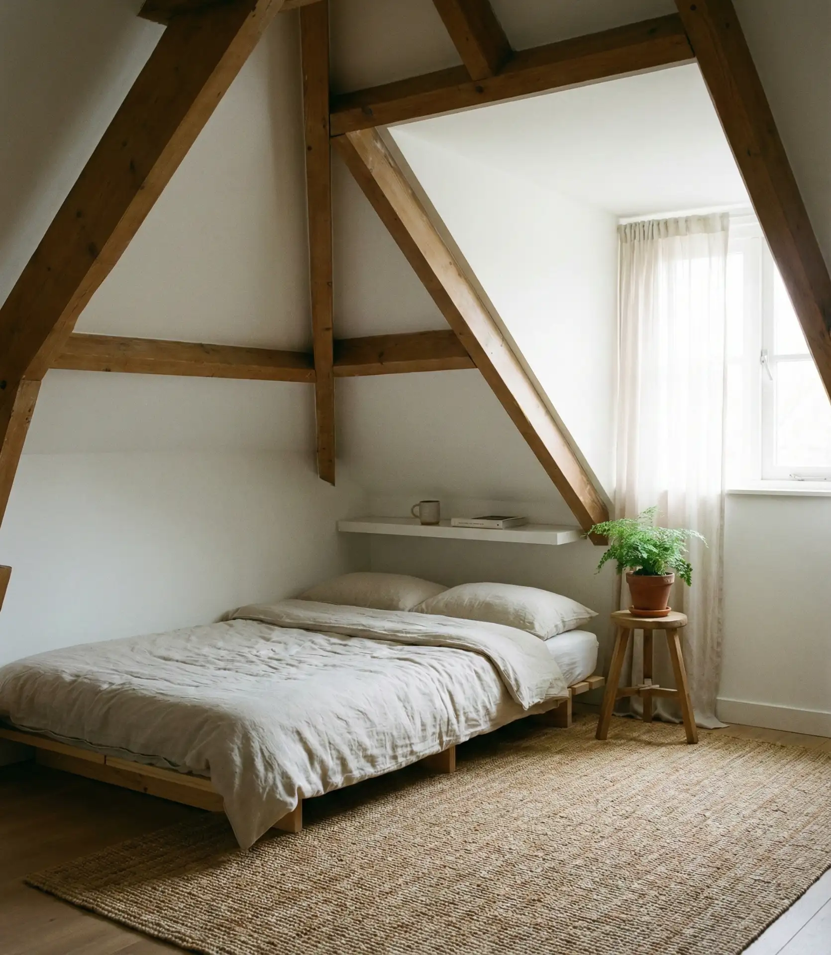 Low Attic Bedroom with Floor Mattress 2