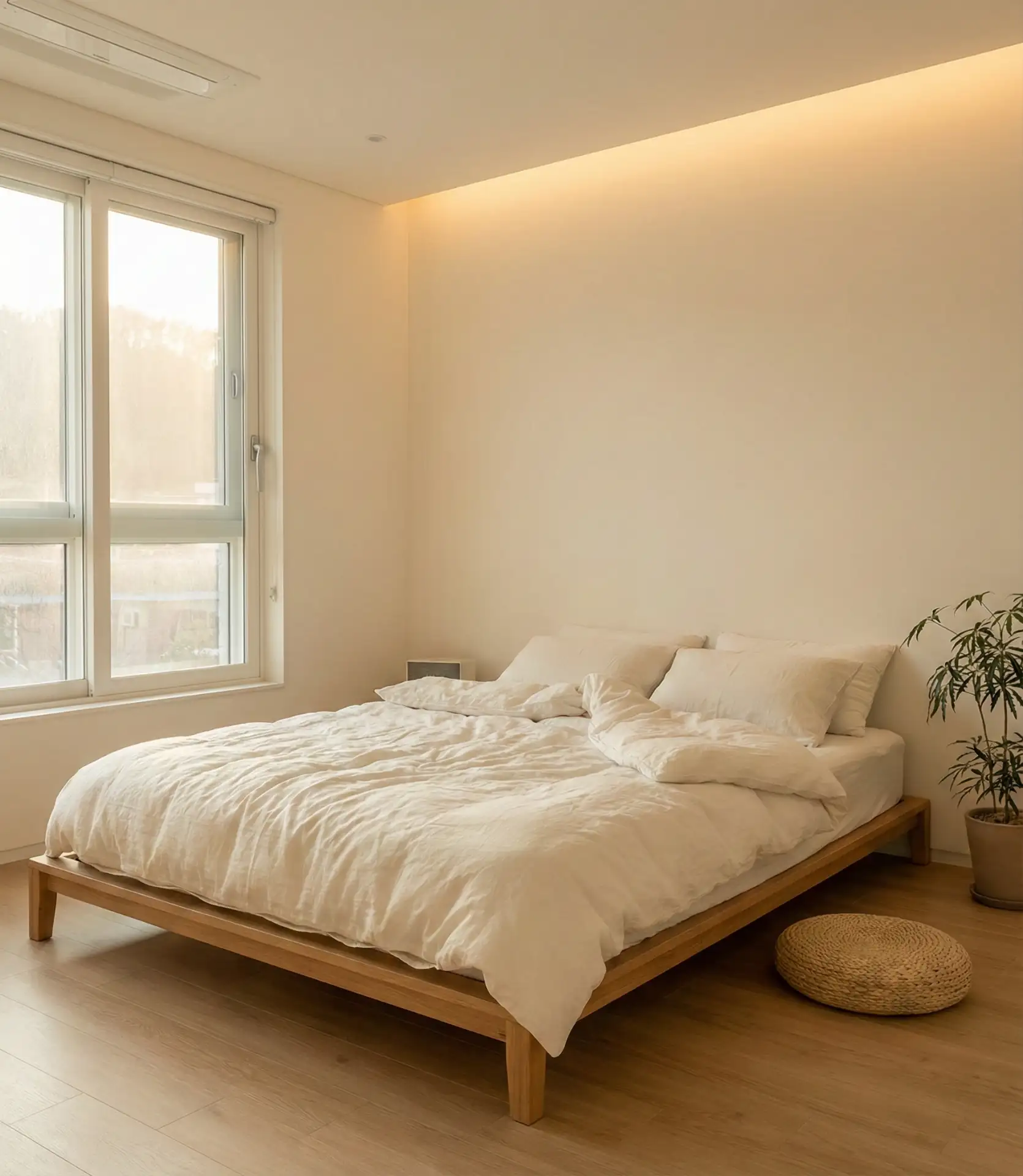 Low-Profile Bed for a Spacious Feel 1