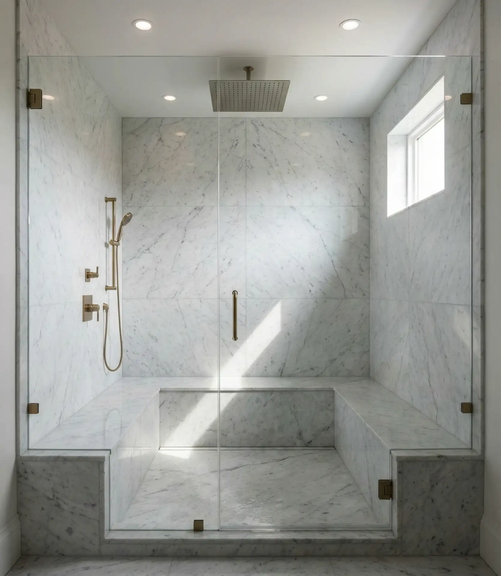 Luxury Master Bath White Marble 2