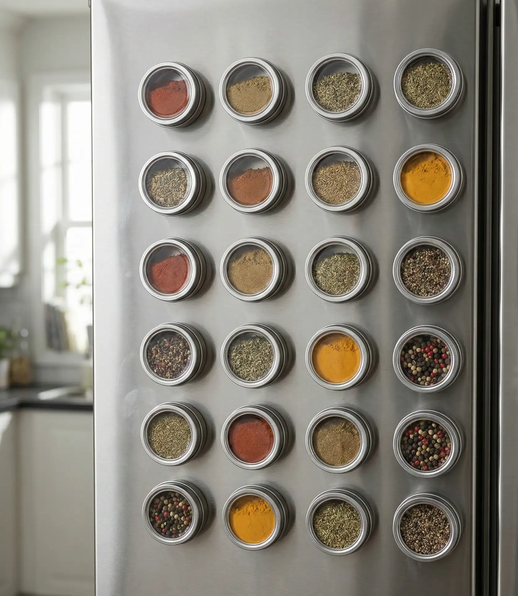 Magnetic Spice Rack on Refrigerator 1