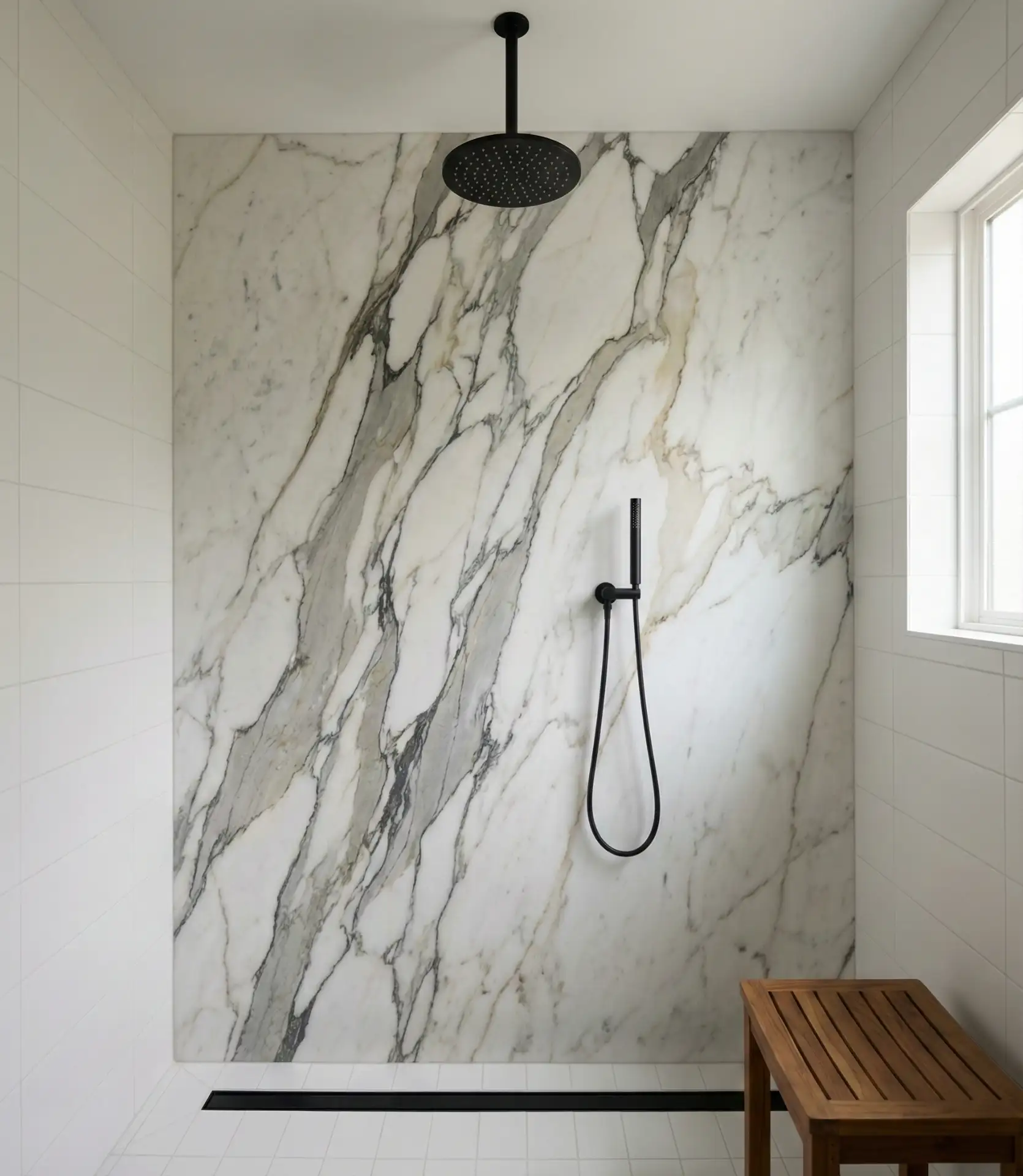 Master Bathroom Walk-In with Statement Tile 1