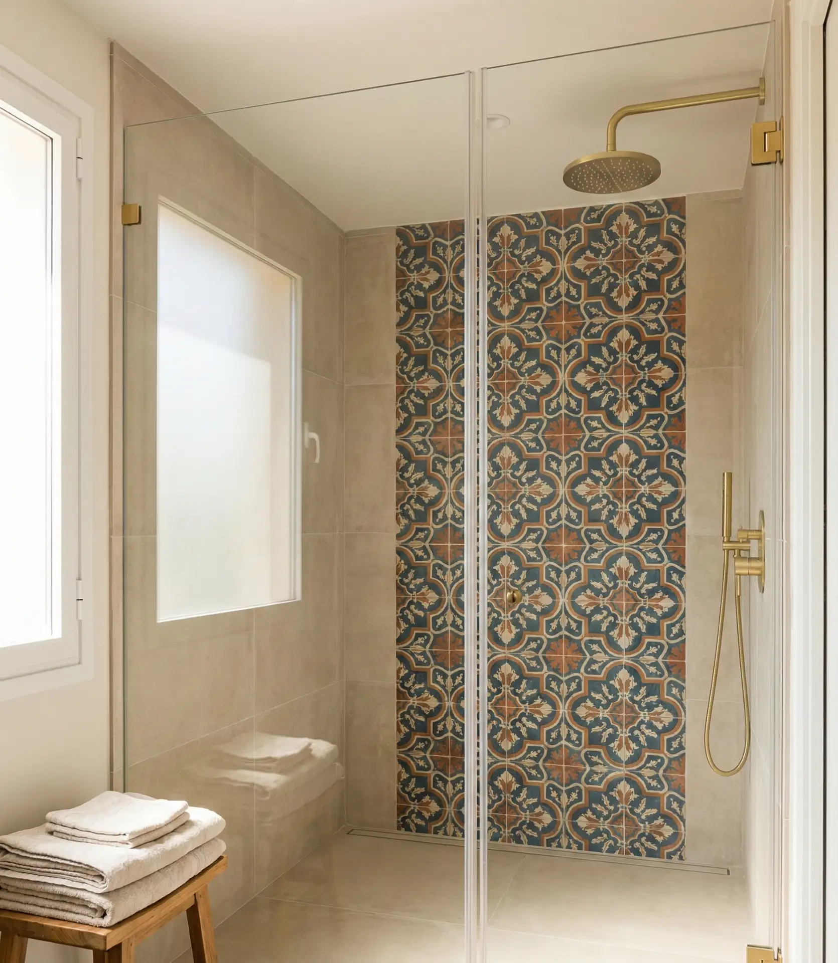Master Bathroom Walk-In with Statement Tile 2