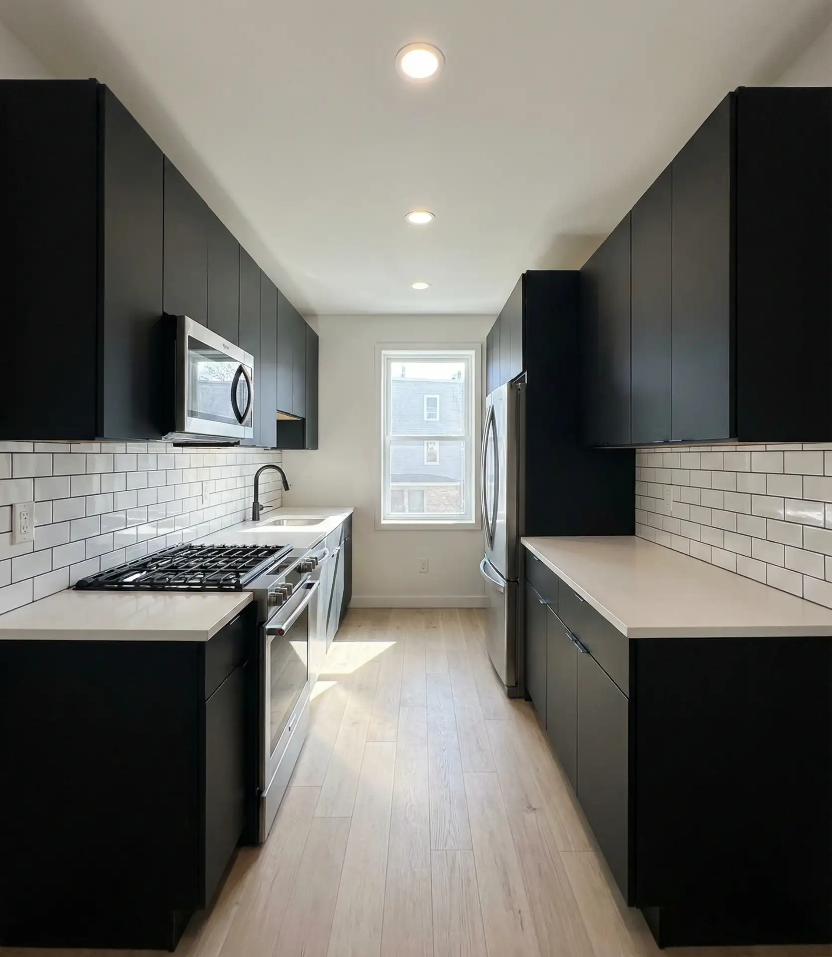Matte Black Cabinets in a Small Kitchen 1