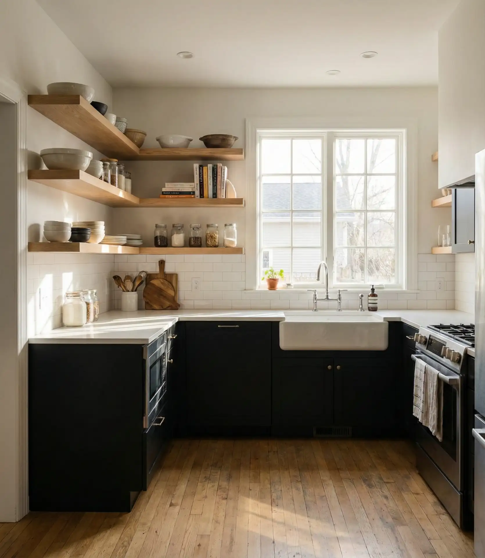 Matte Black Cabinets in a Small Kitchen 2
