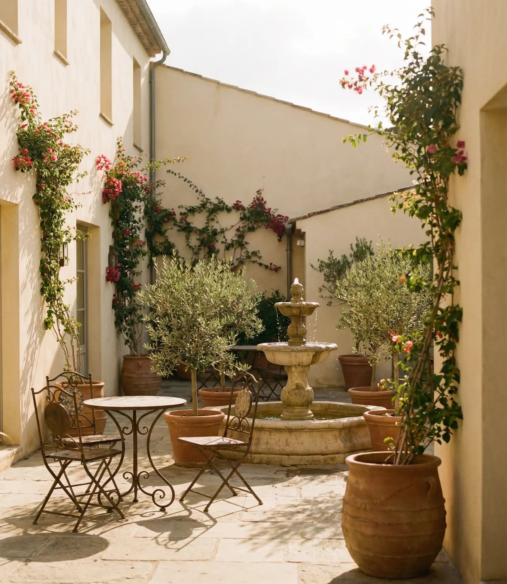 Mediterranean Courtyard with Fountain 1
