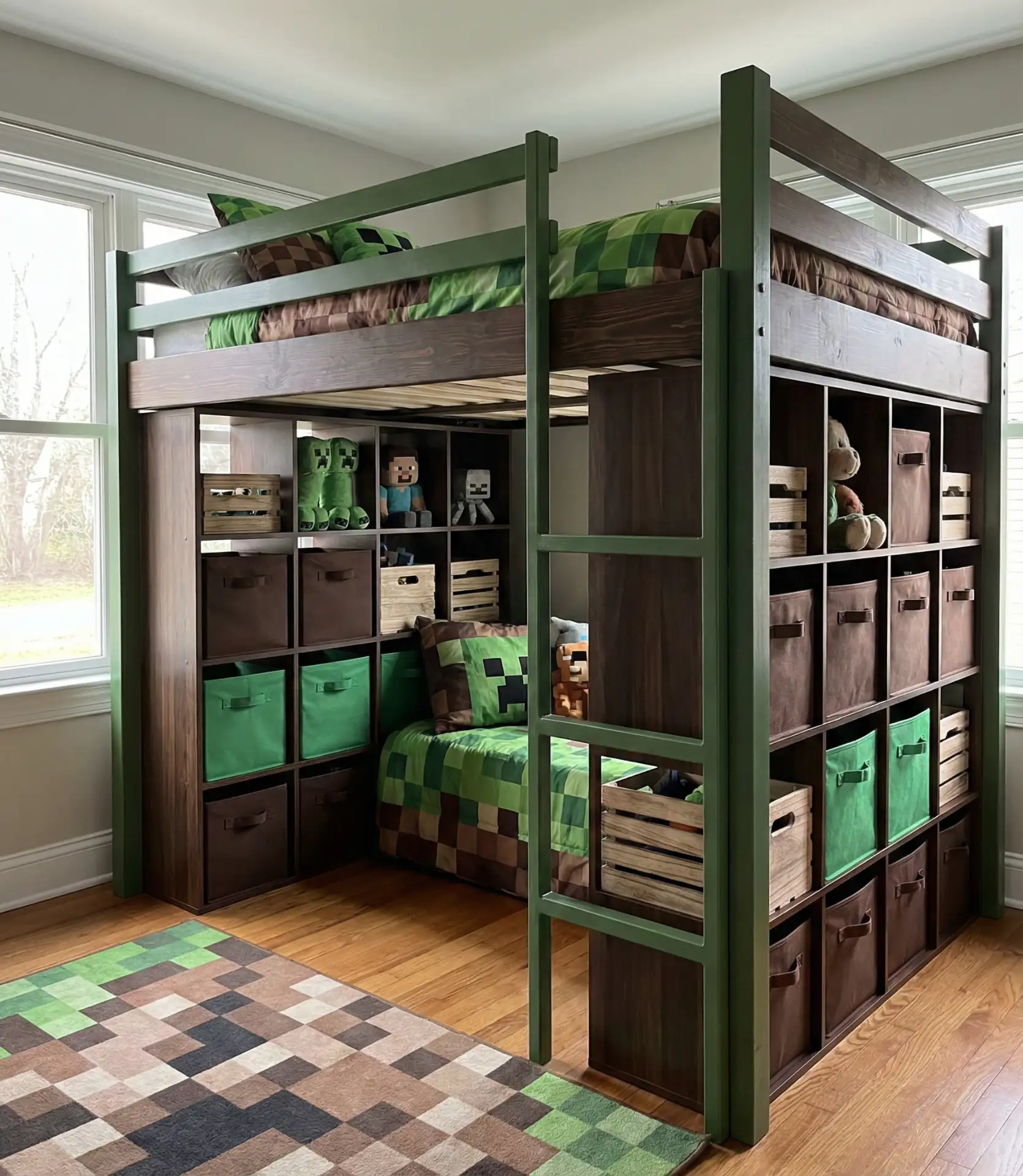 Minecraft-Inspired Loft Bed for Kids 1