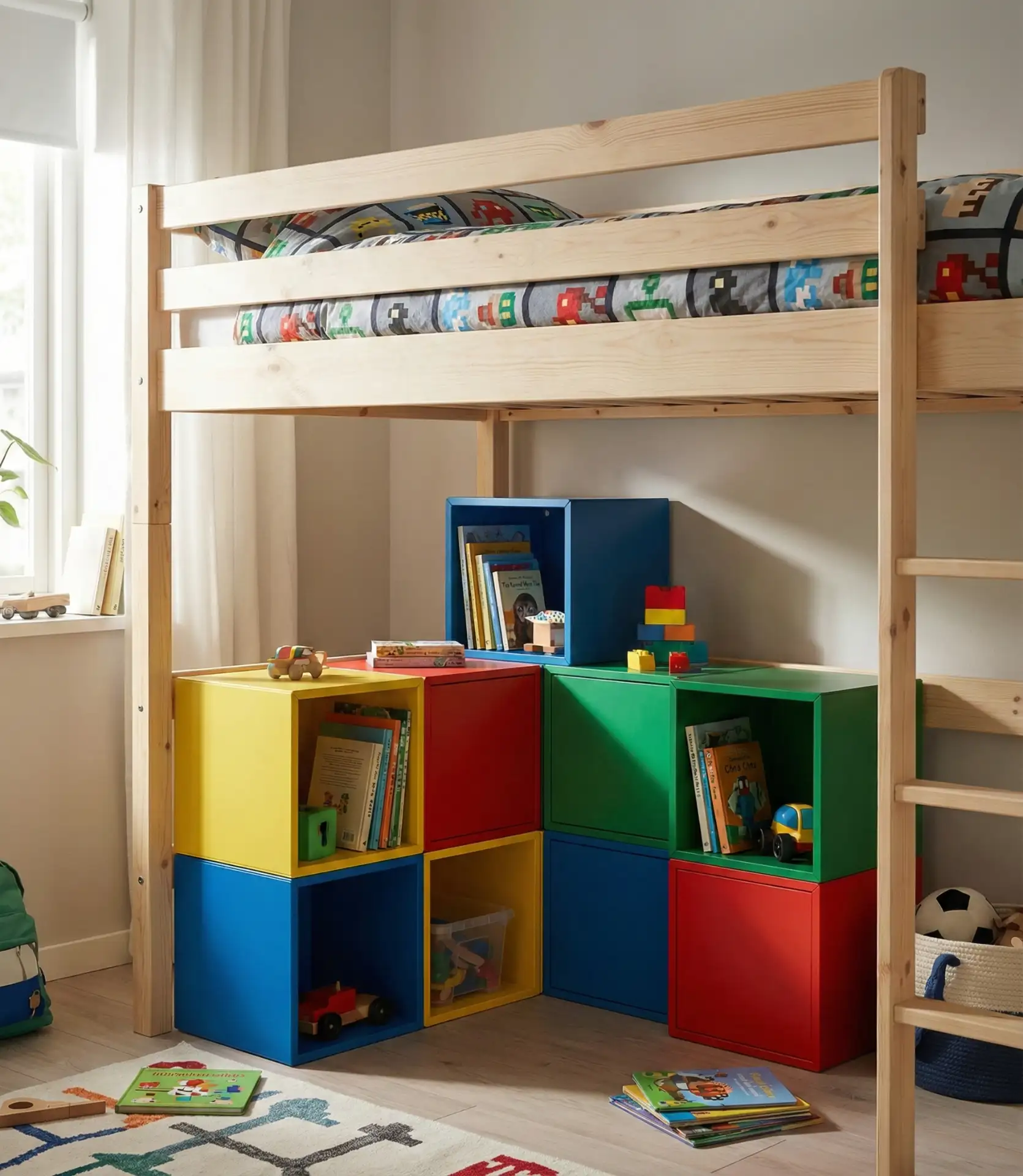 Minecraft-Inspired Loft Bed for Kids 2