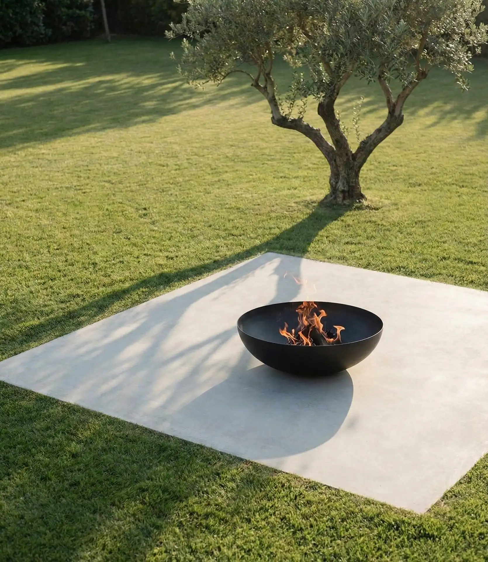 Minimal Steel Bowl on Concrete Pad 1