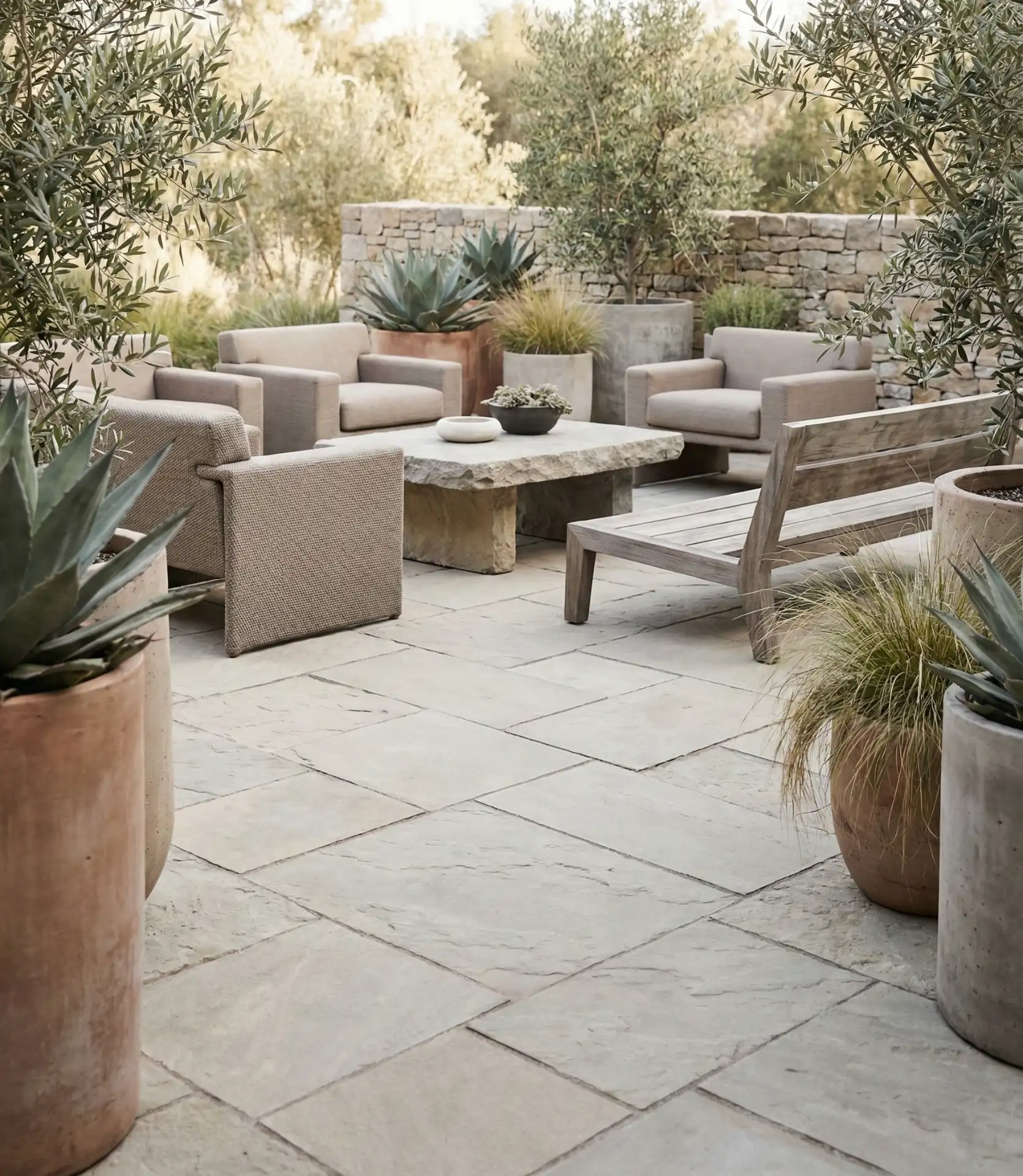 Minimalist Flat Stone Patio Spaces 2