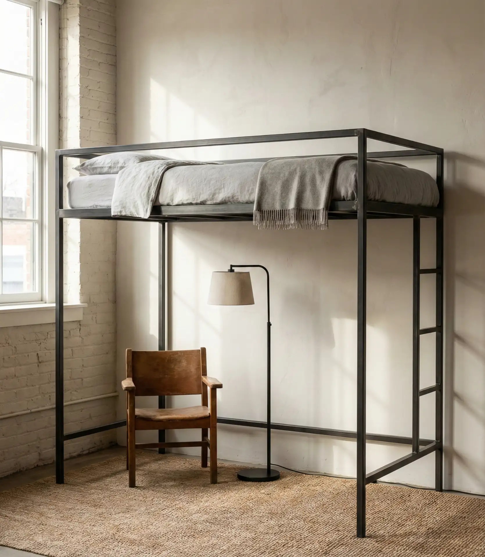 Minimalist Metal Loft Bed for Small Rooms 1