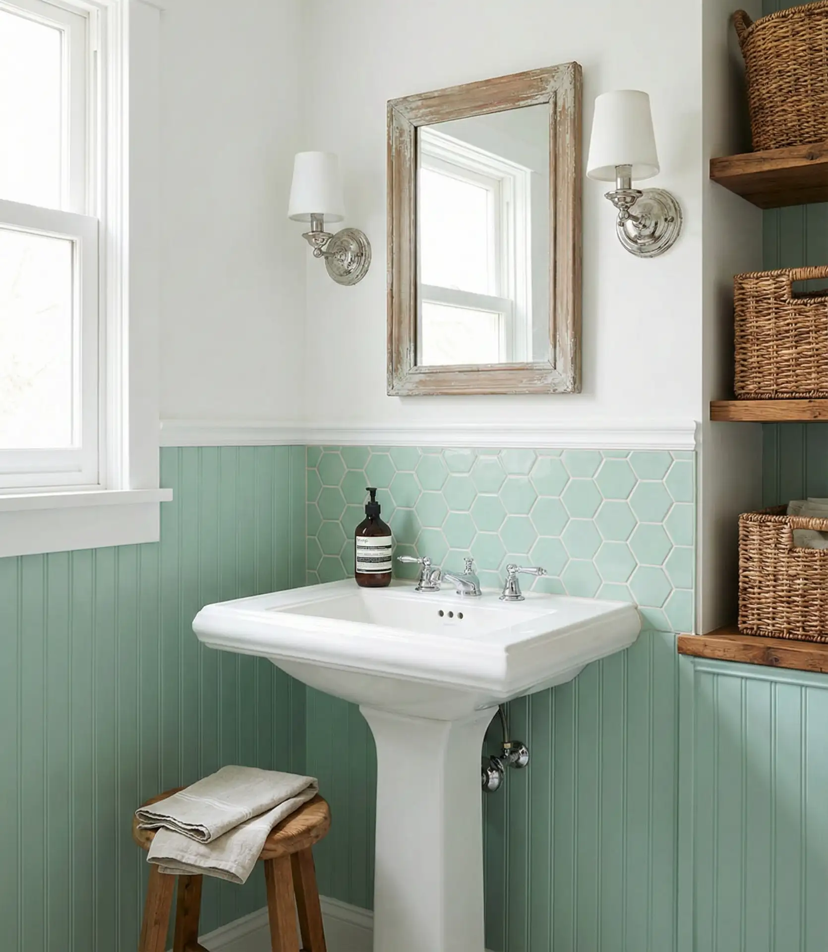 Mint Green Beadboard and Tile Hybrid 2