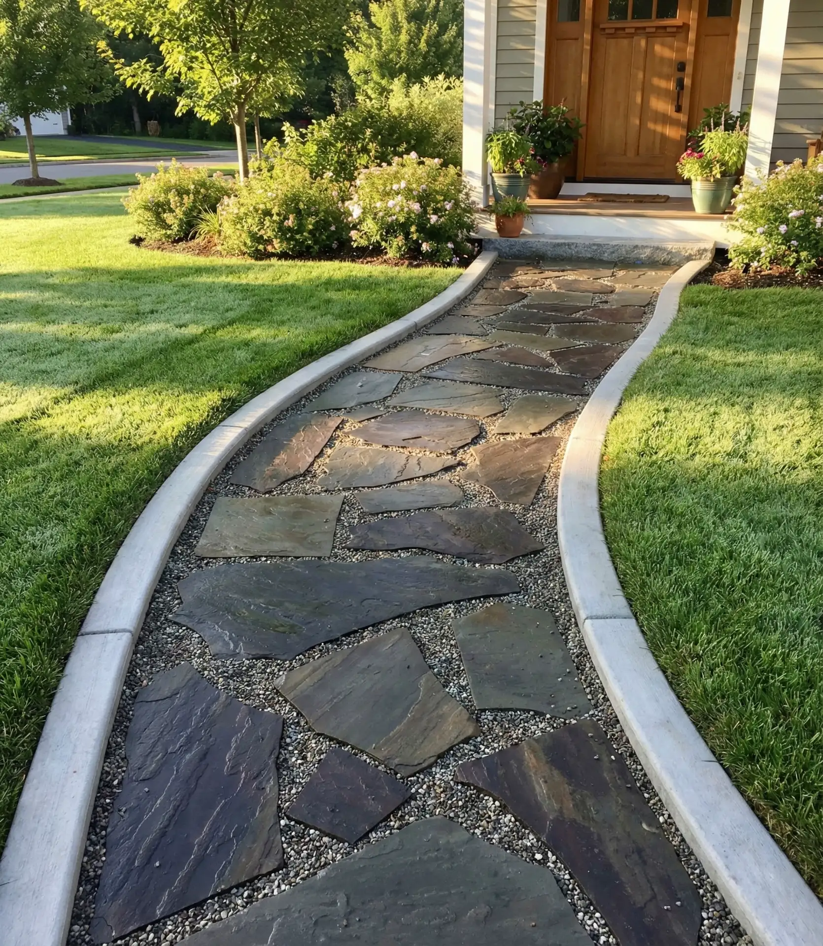 Mixed Material Front Yard Path 1