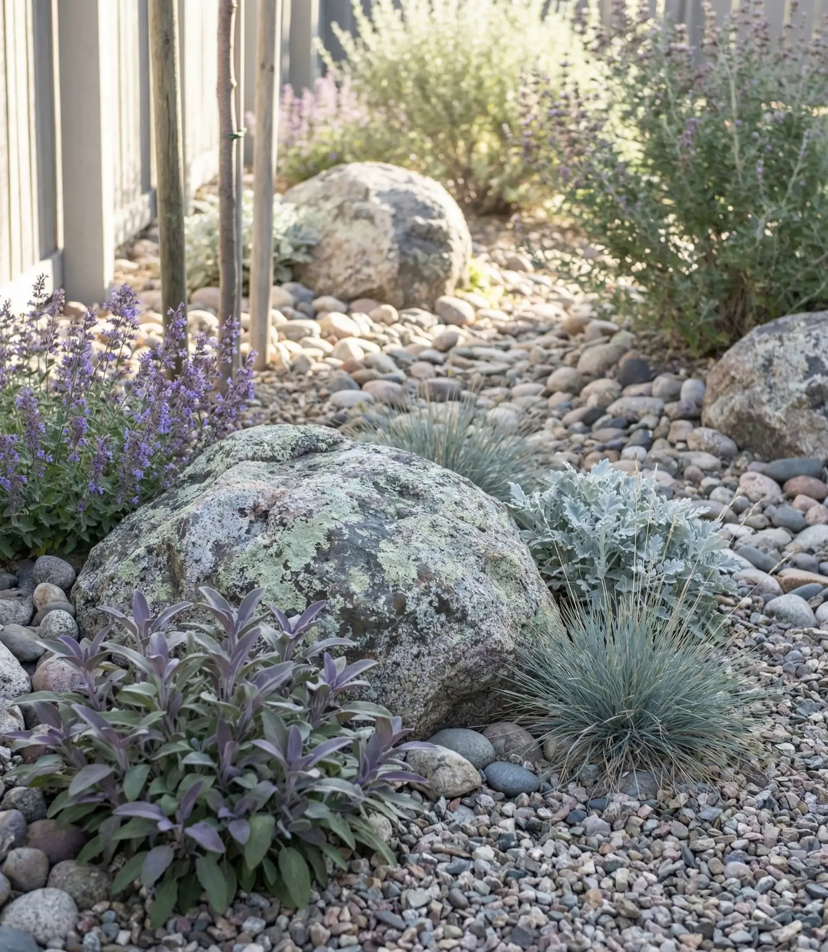 Mixed-Size Boulder Garden with Xeriscaping 2