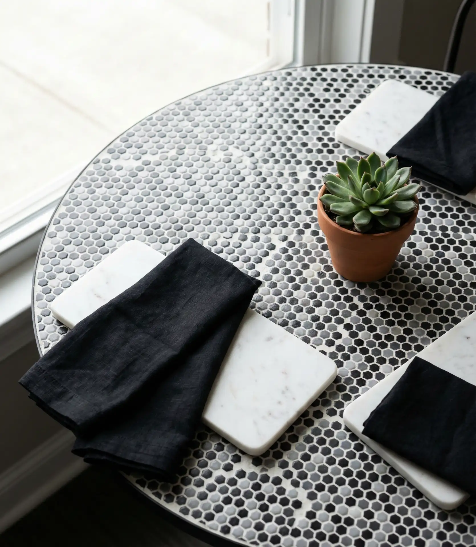 Modern Black and White Geometric Display 1