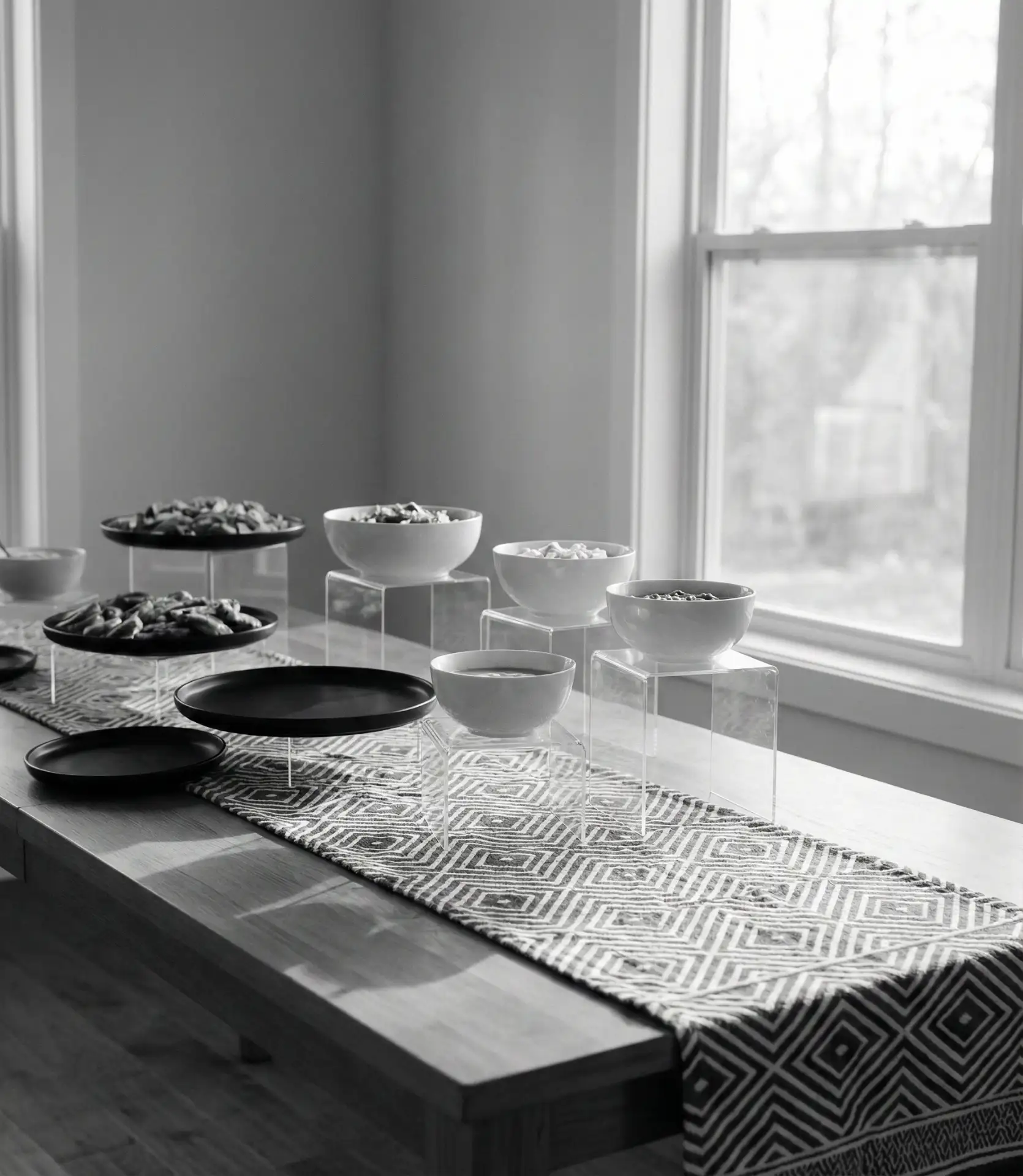 Modern Black and White Geometric Display 2