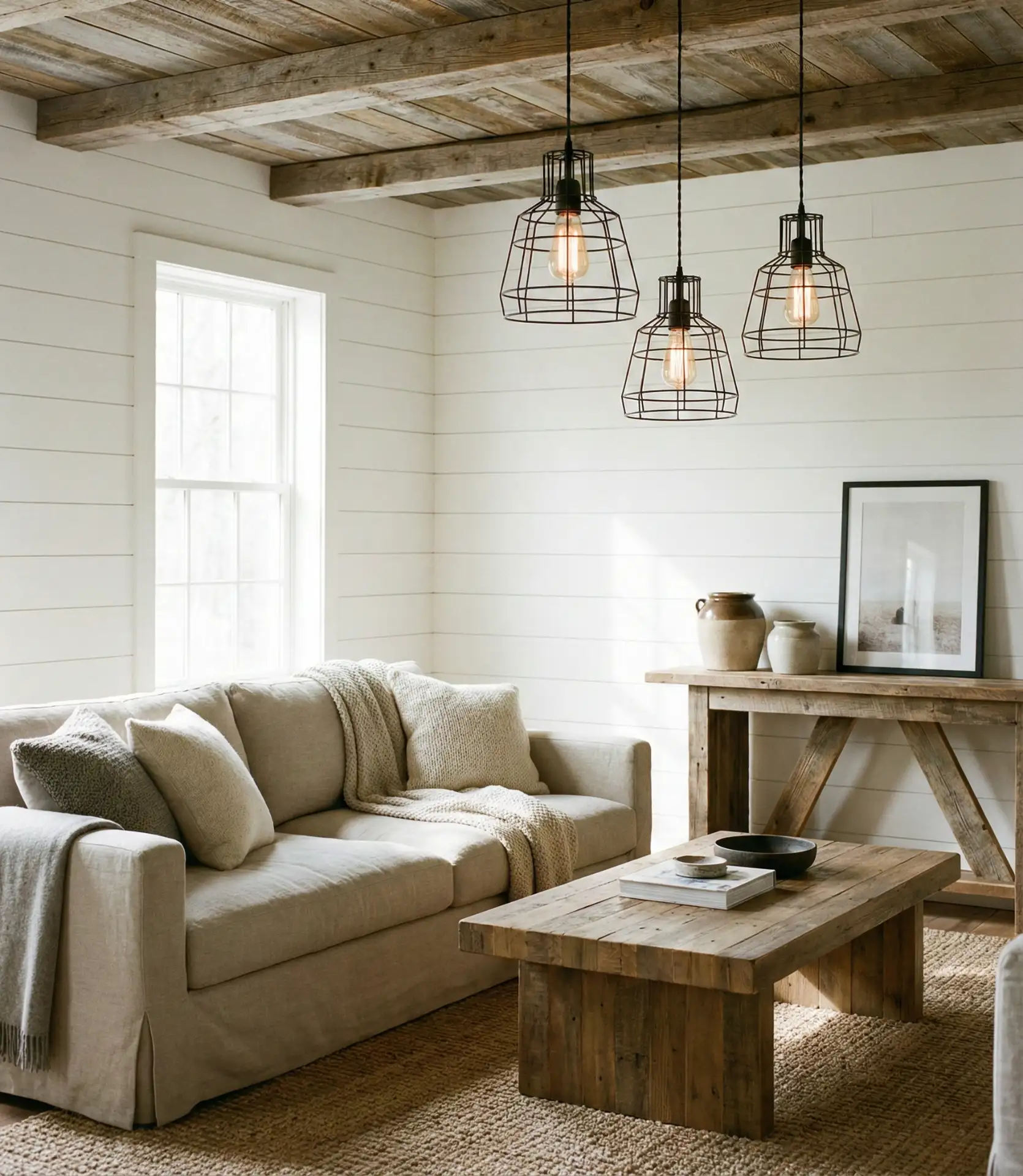 Modern Farmhouse with Industrial Lighting 1
