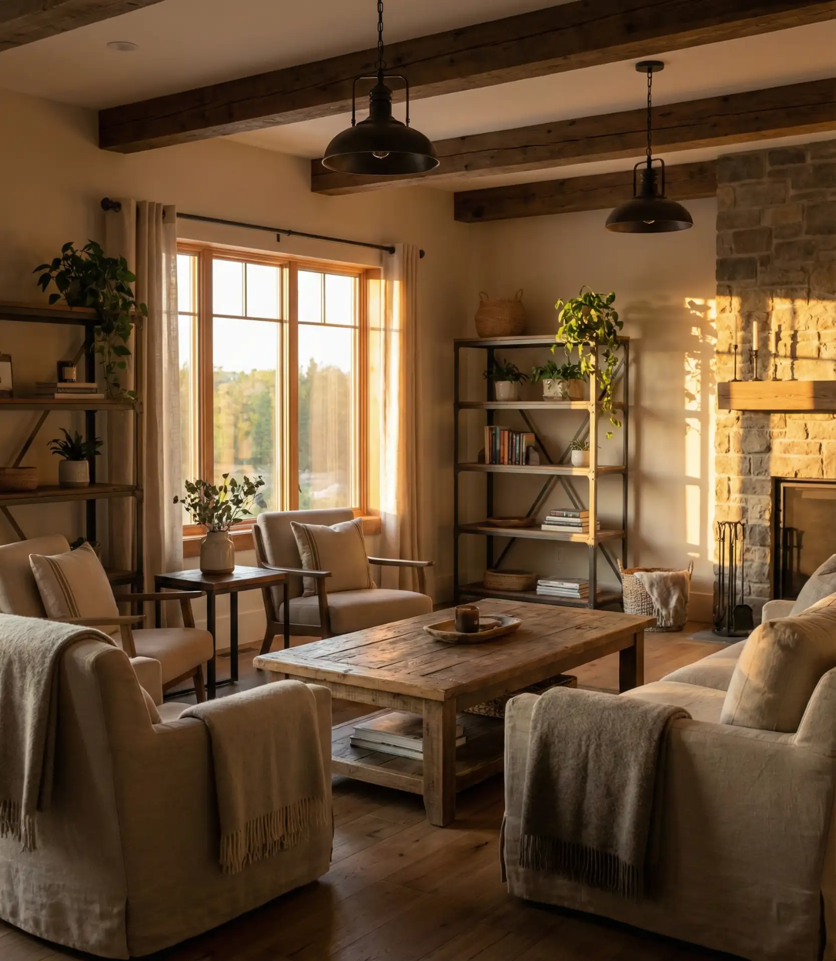 Modern Farmhouse with Industrial Lighting 2