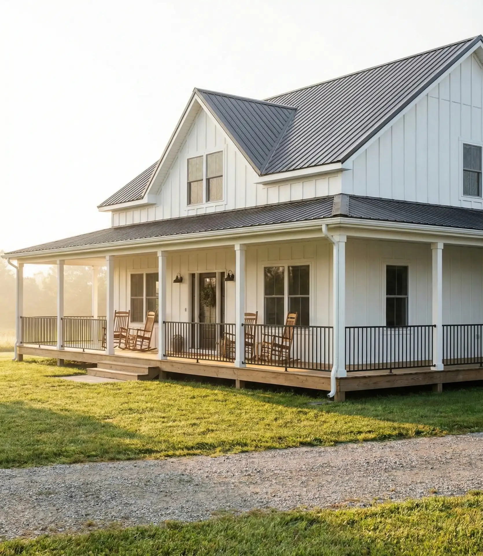 Modern Farmhouse with Wraparound Porch 1