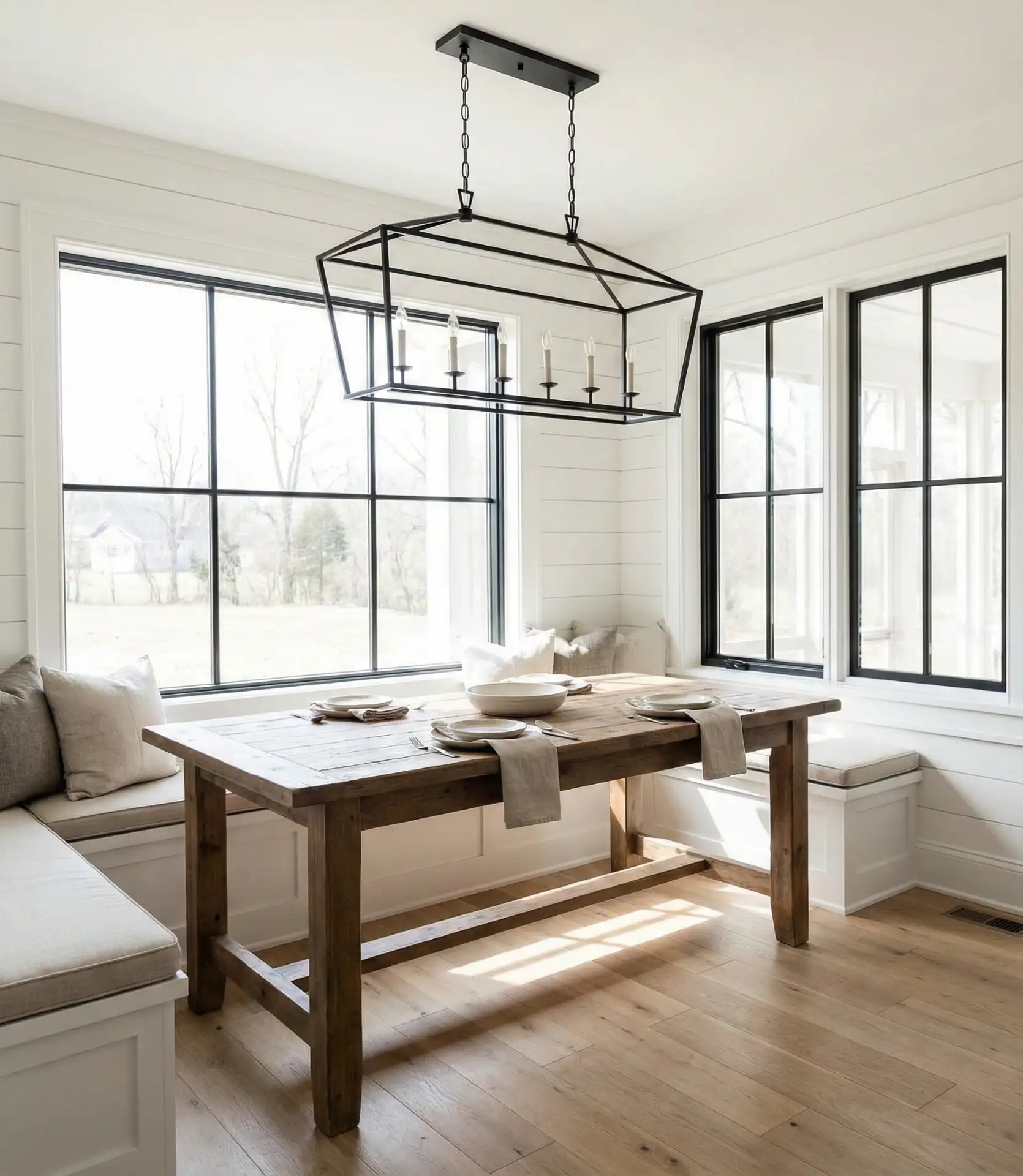 Modern Linear Fixtures Over Dining Tables 2