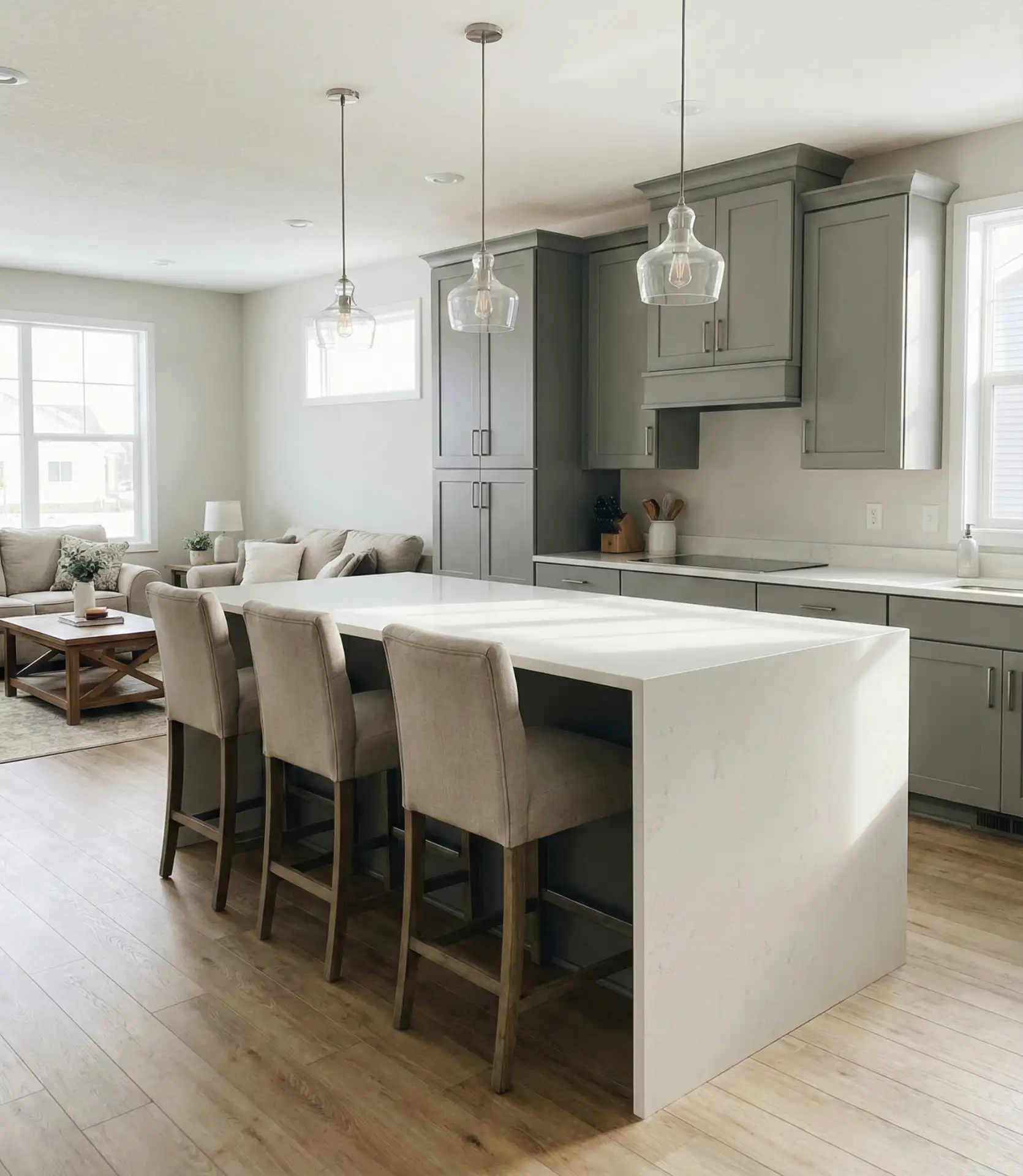 Modern Open Layout with Island Seating 2