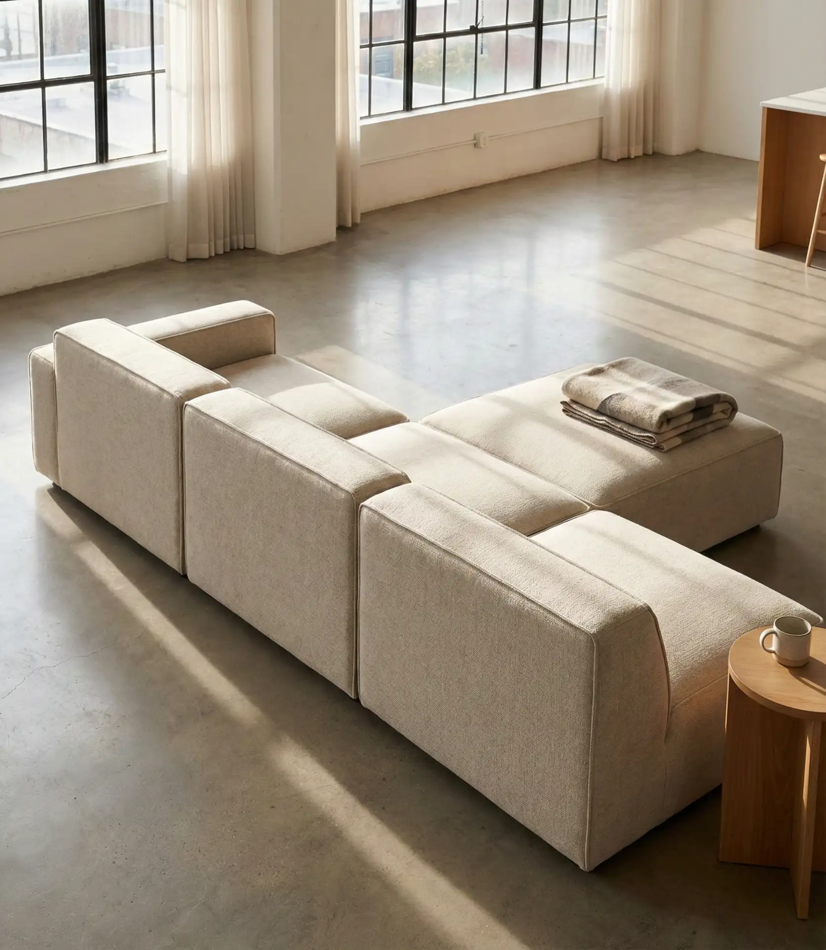 Modular Sectional with Flexible Shape Options 2