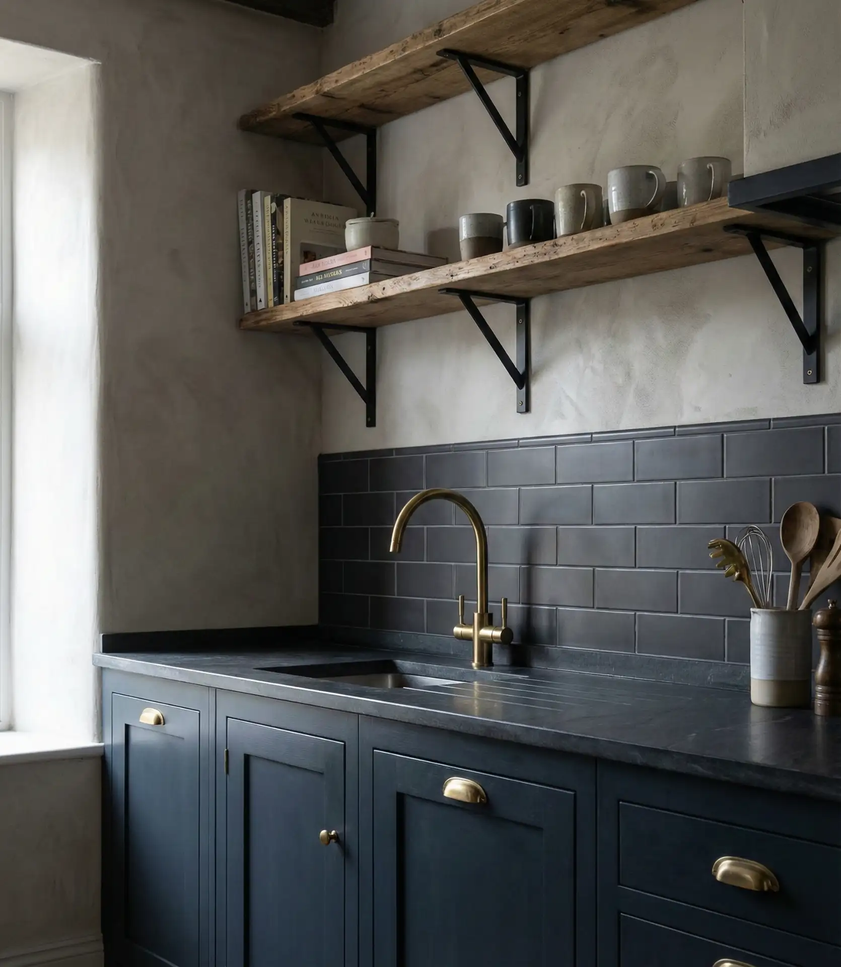 Moody Charcoal and Deep Blue 1