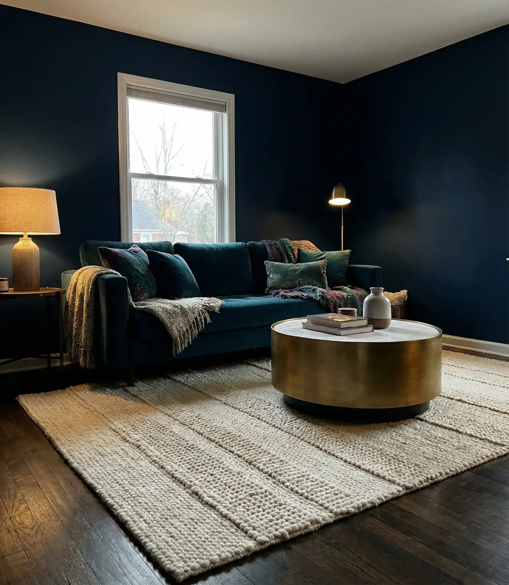 Moody Midnight Blue with Velvet Upholstery 1