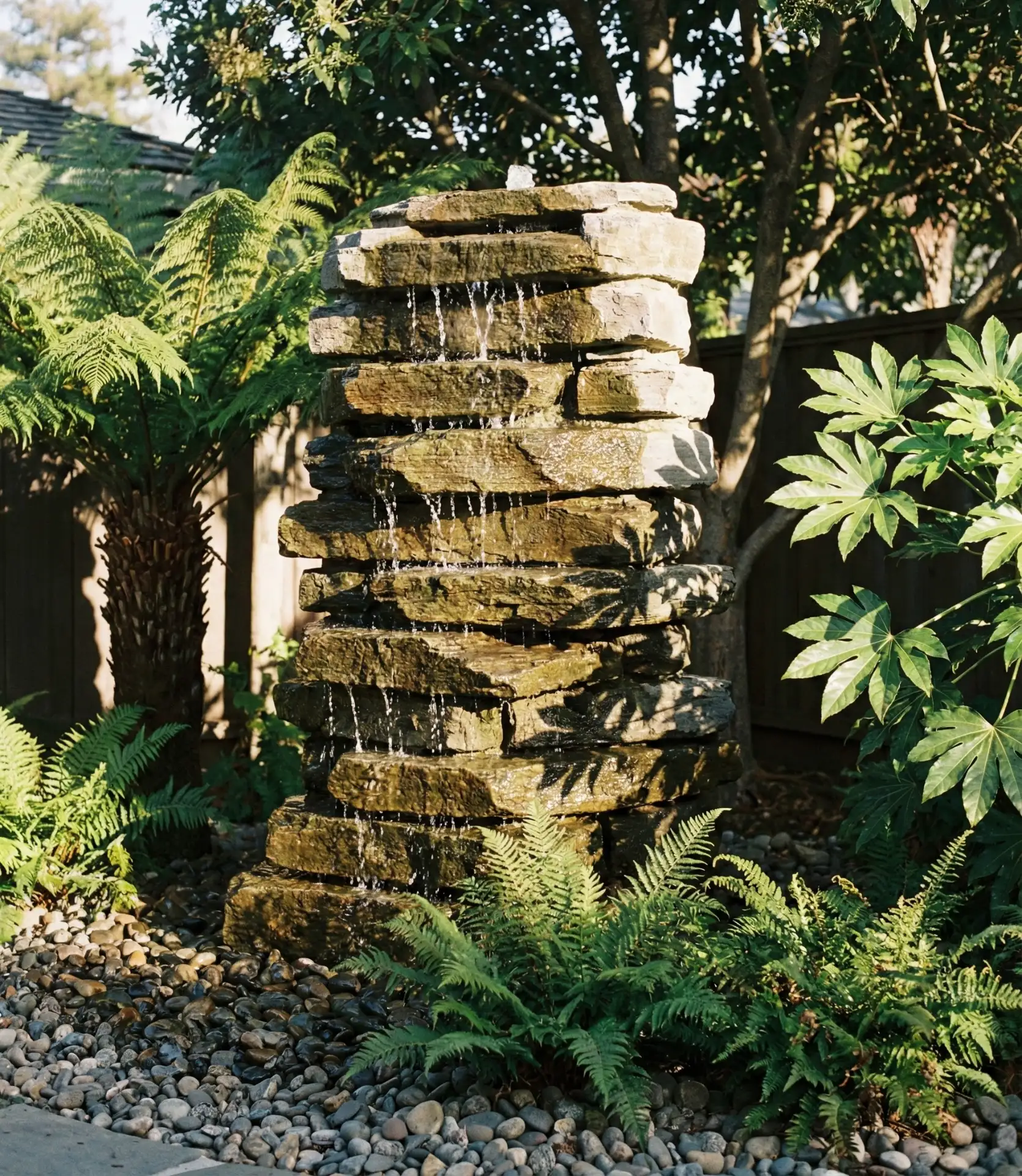 Multi-Tiered Rock Tower Fountain 2
