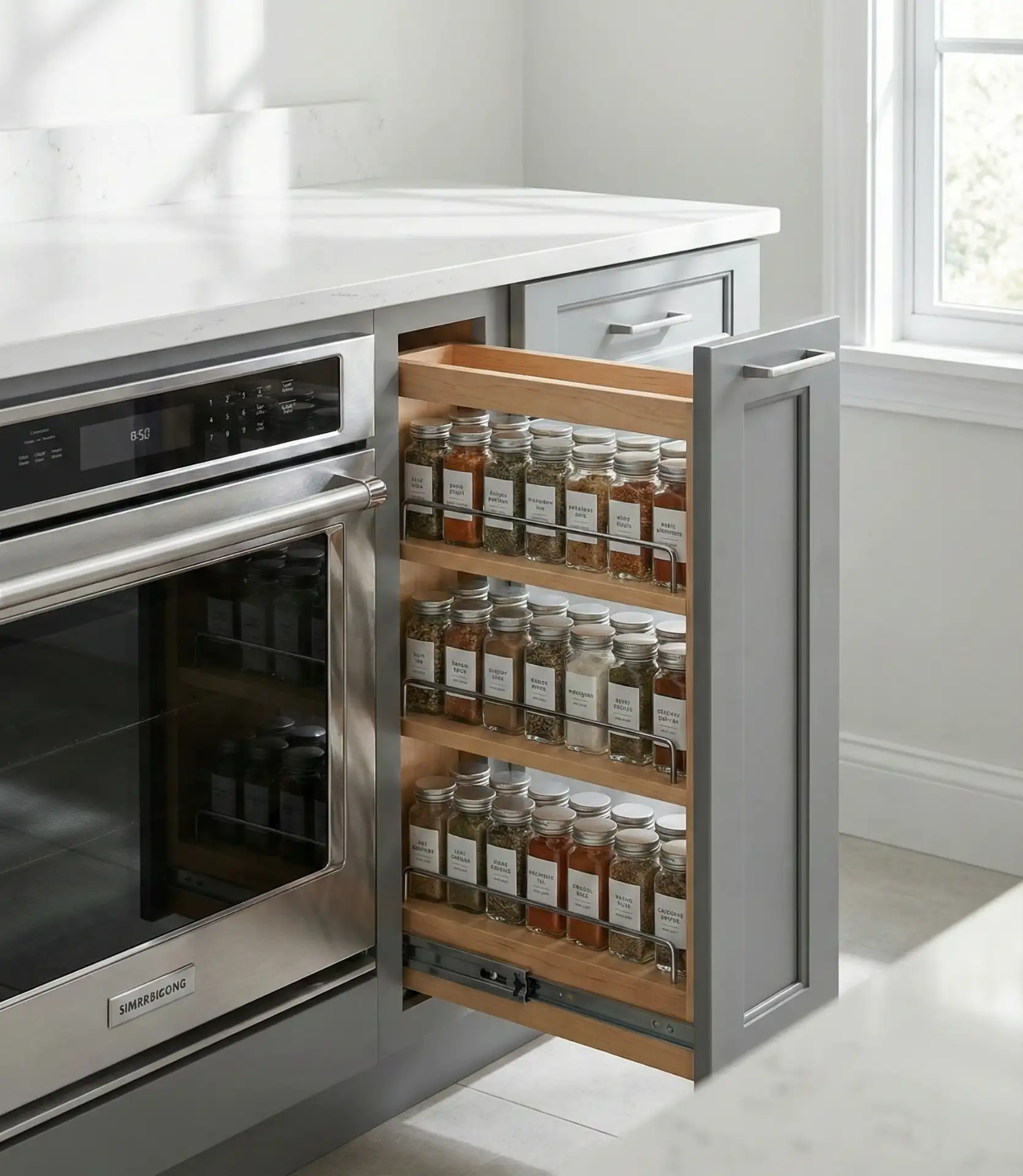 Narrow Pull-Out Spice Cabinets 2
