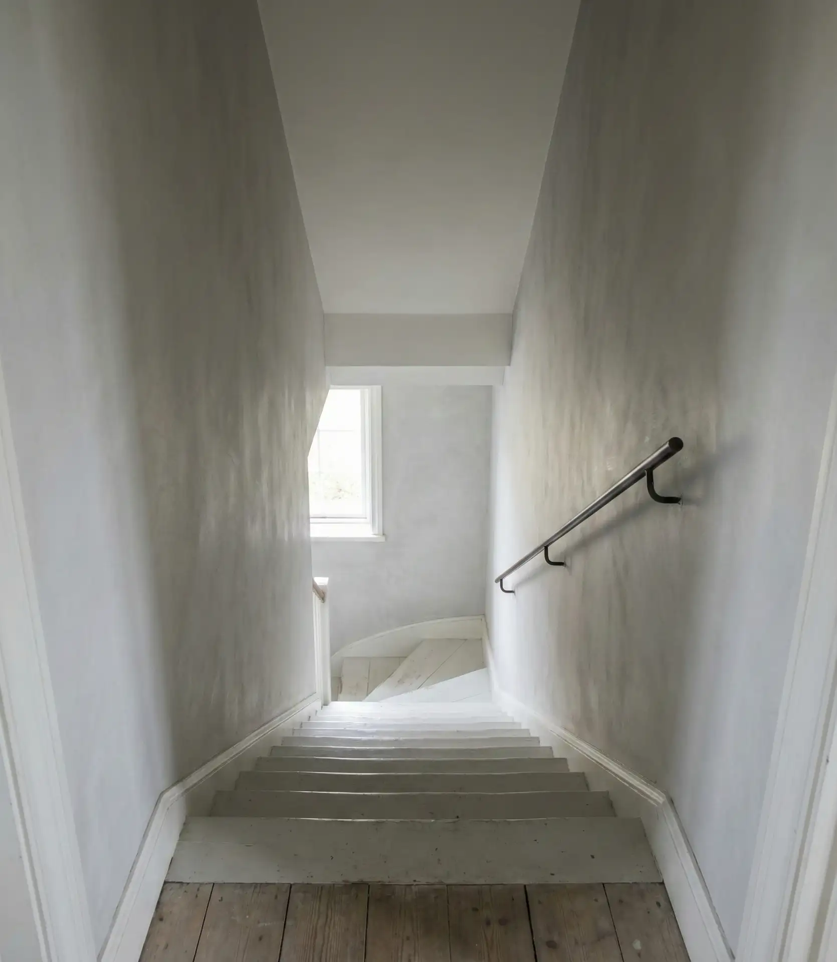 Narrow Staircase Maximized with Light Colors 1
