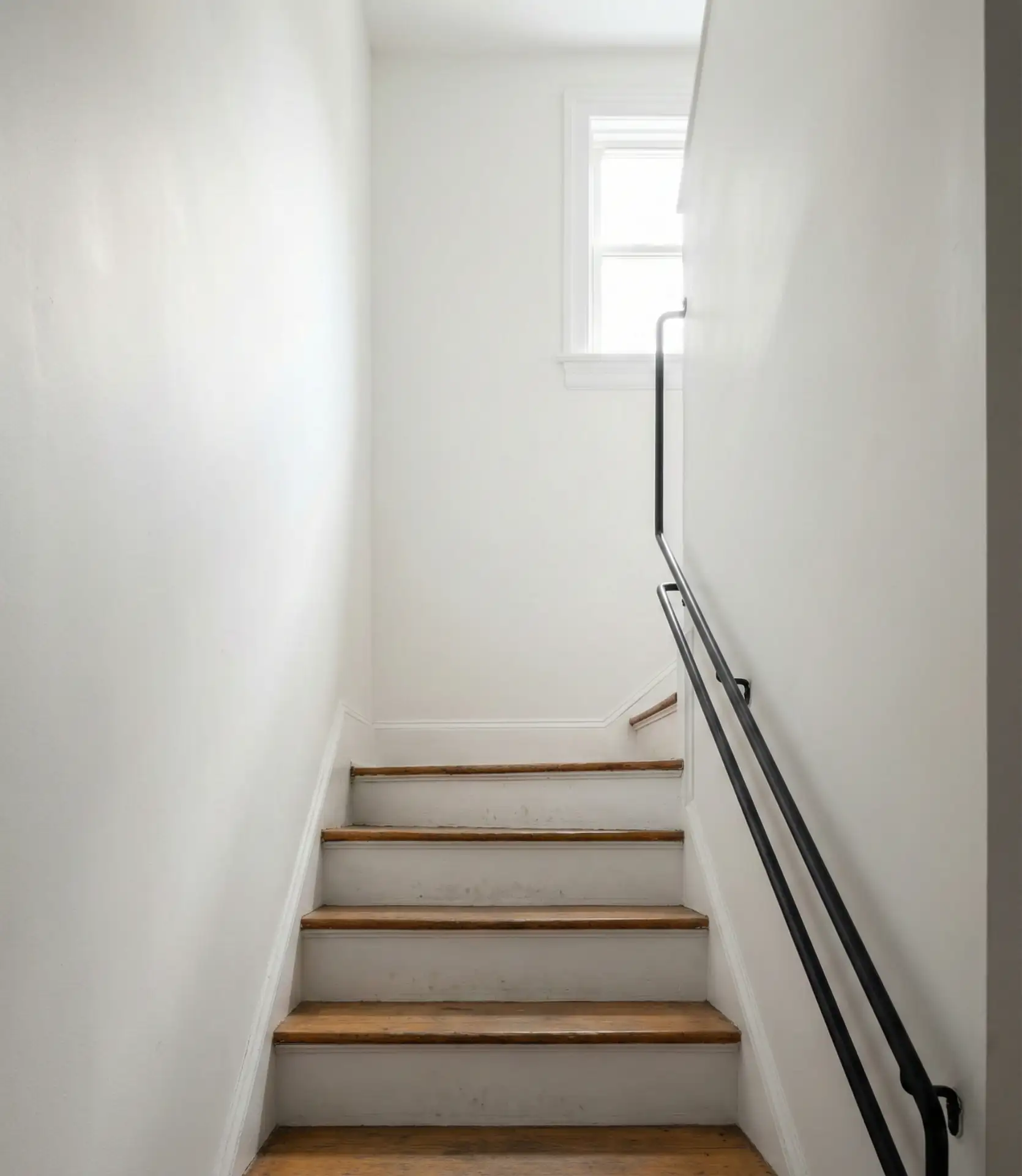 Narrow Staircase Maximized with Light Colors 2