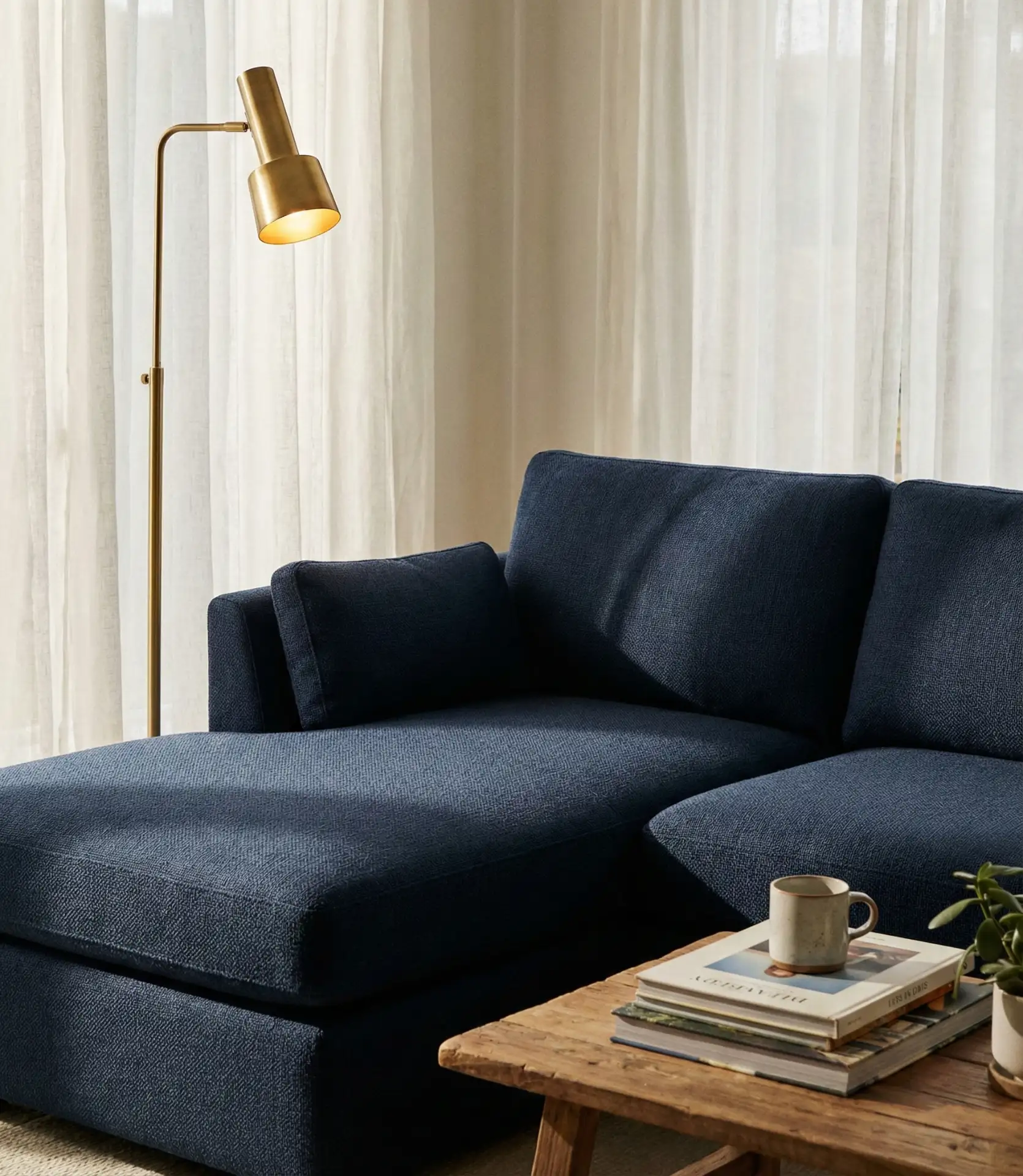 Navy Blue Sectional with Bold Personality 1