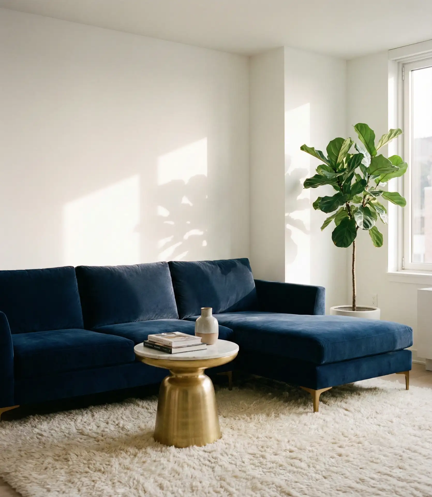Navy Blue Sectional with Bold Personality 2