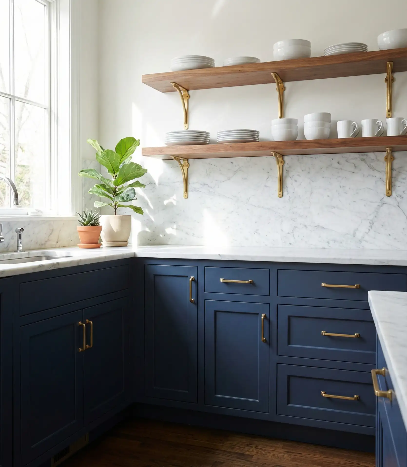 Navy Blue with Gold Hardware 1