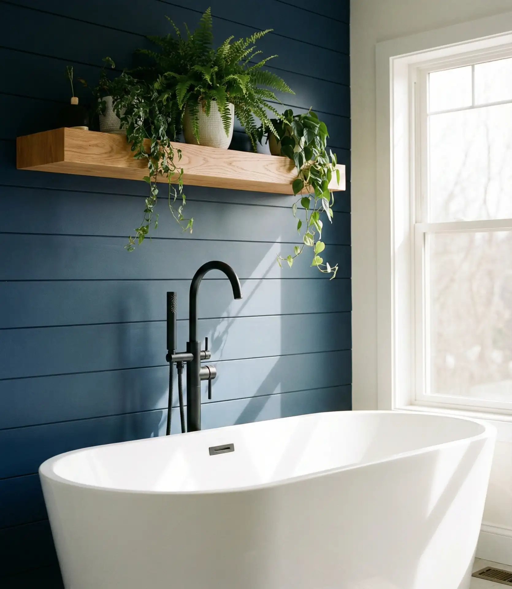 Navy Shiplap Feature Wall 2