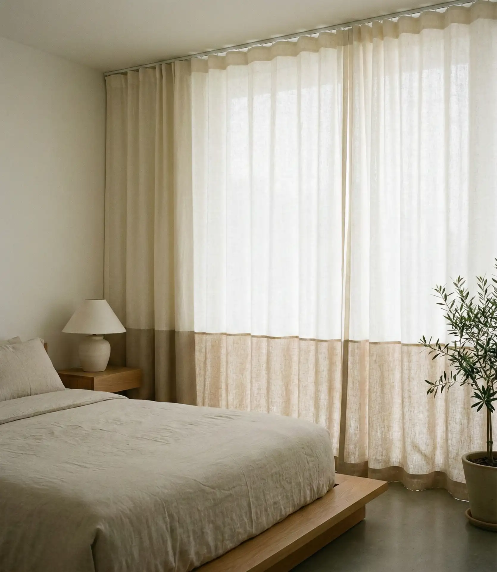 Neutral Two-Tone Curtains for Subtle Interest 1