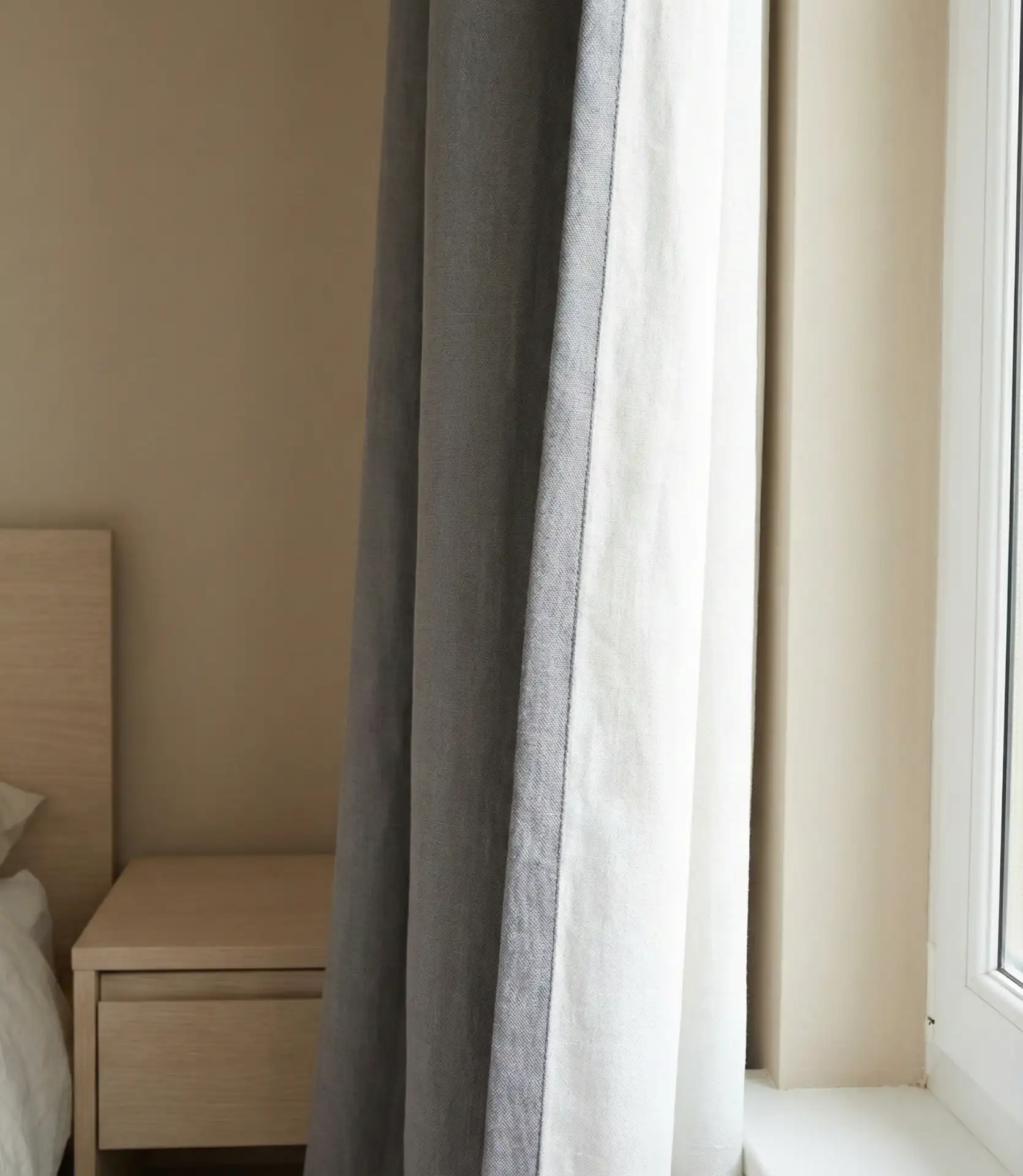 Neutral Two-Tone Curtains for Subtle Interest 2