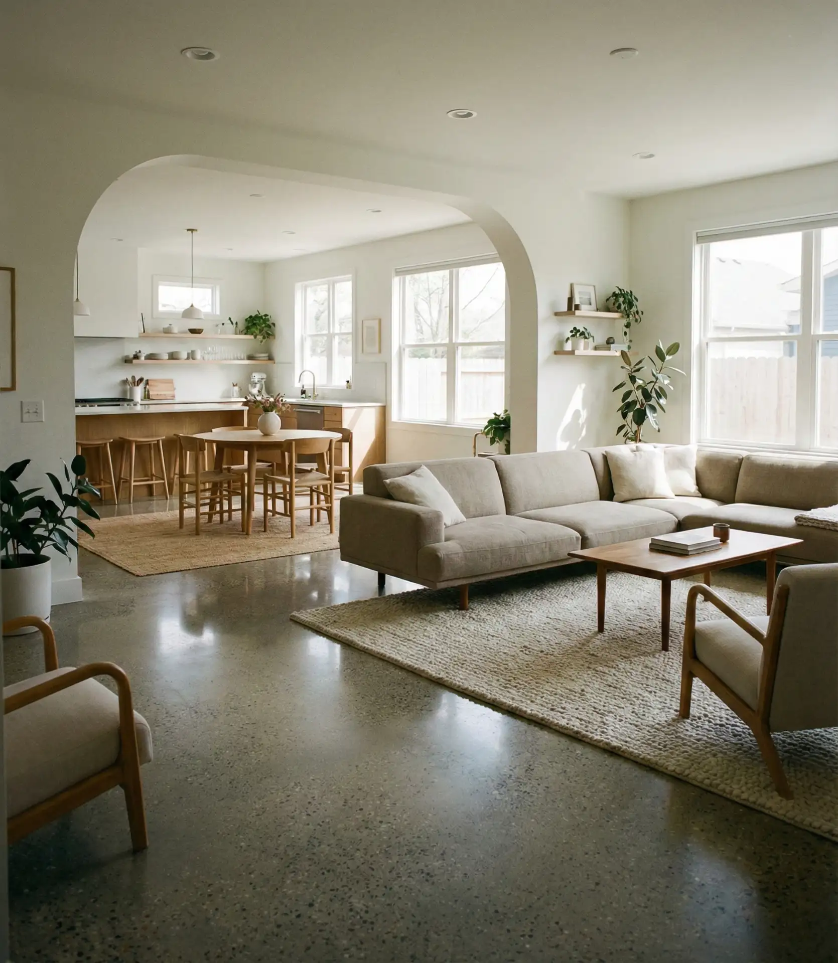 Open Concept Flow with Consistent Flooring 2