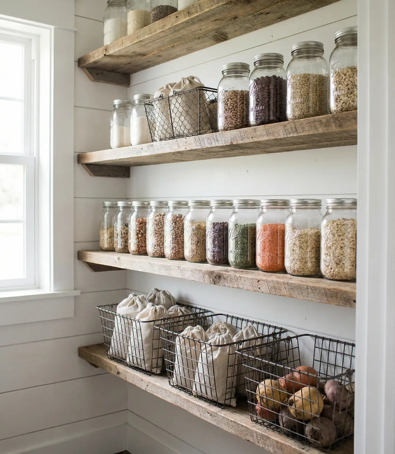 Open Shelving Pantry in Farmhouse Style 1