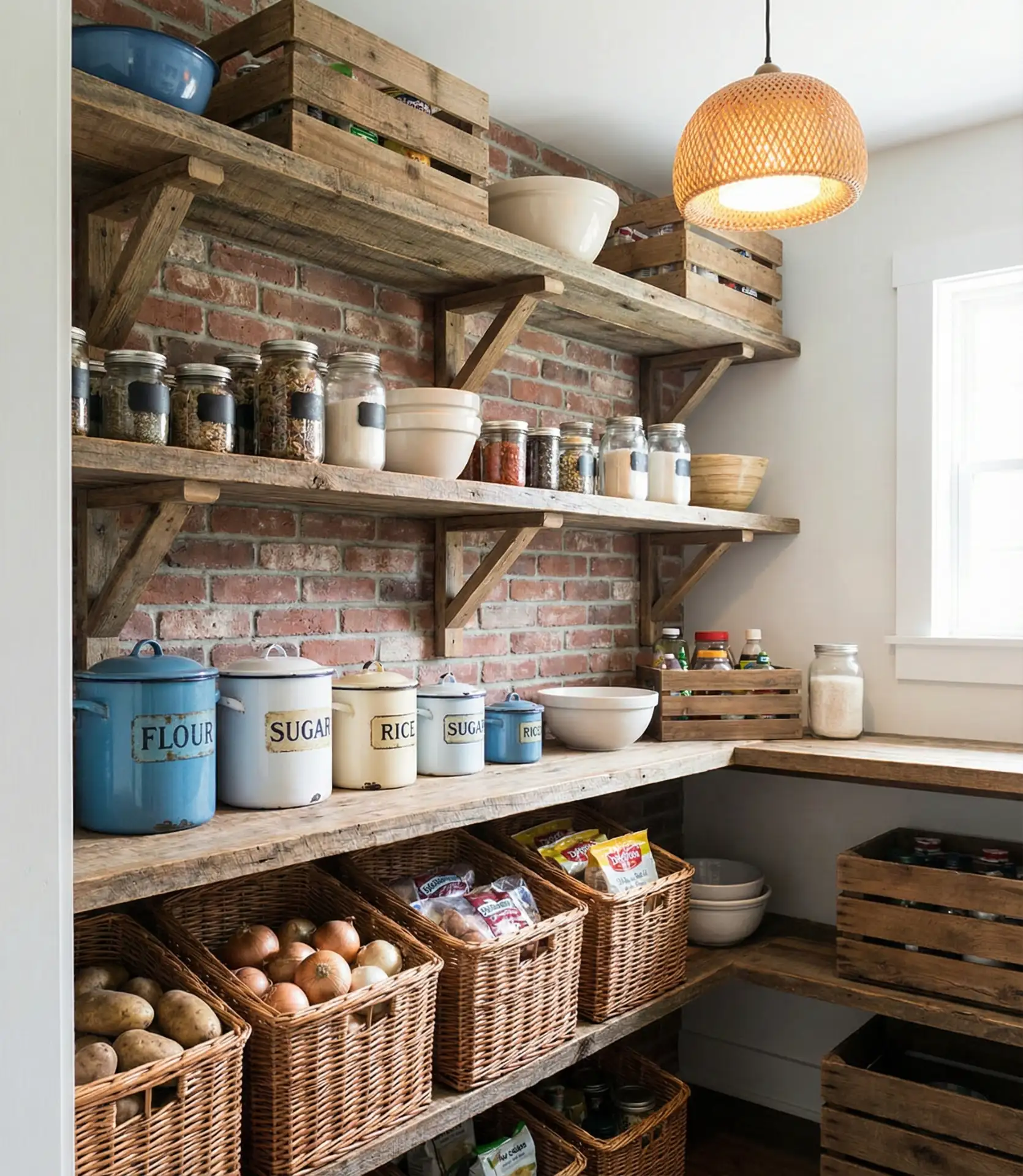 Open Shelving Pantry in Farmhouse Style 2
