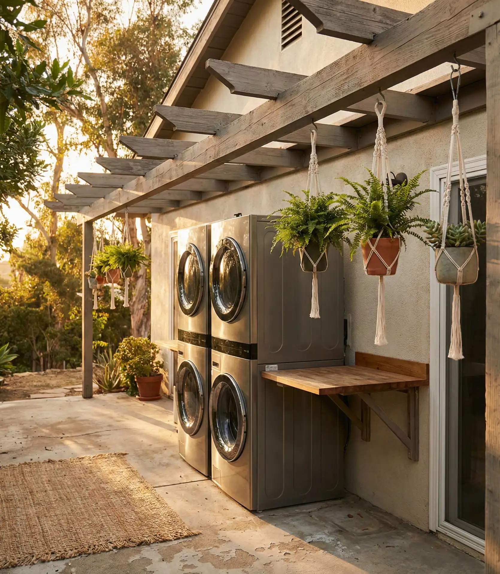 Outdoor Laundry Nook with Covered Patio 2